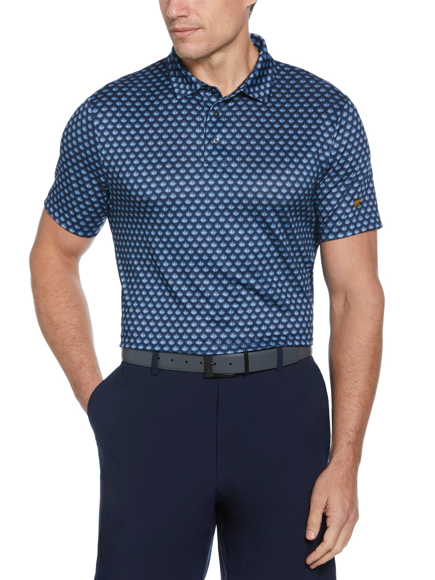 Agave Print Golf Polo (Mood Indigo)