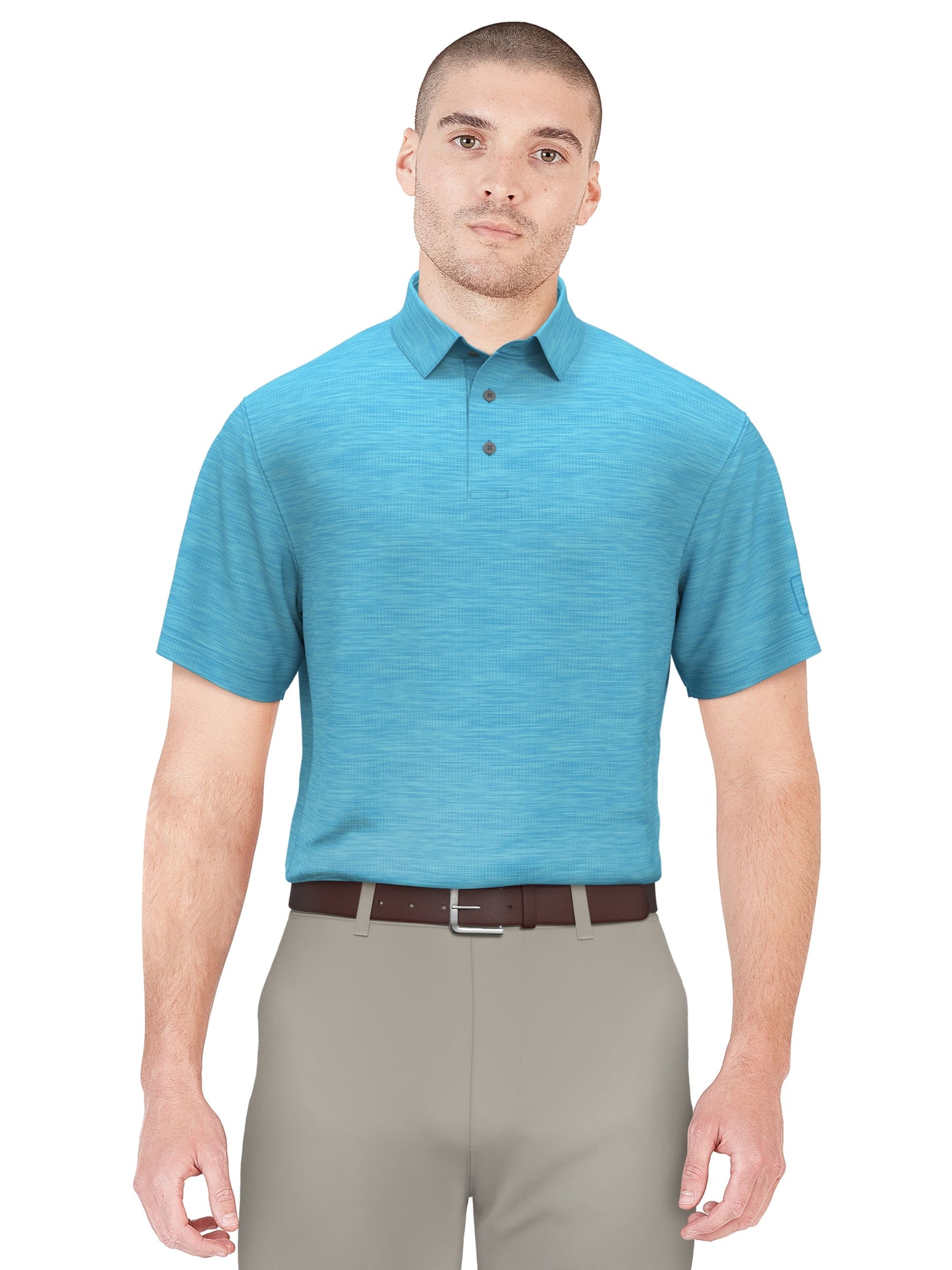 Airflux Jaspe Cotton Golf Polo (Cyan Blue Htr)