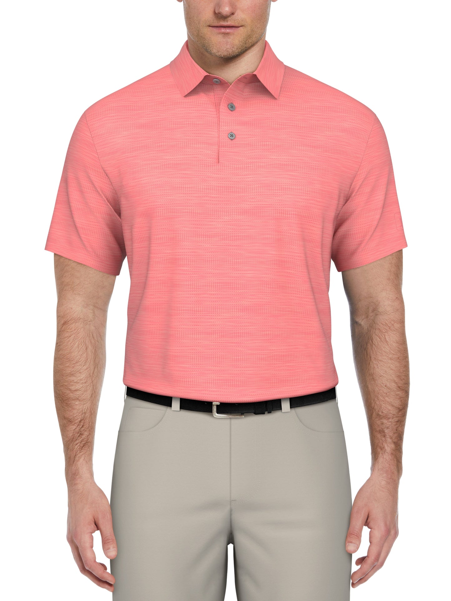 Men's AirFlux™ Jaspe Cotton Golf Polo (Plumeria Pink Htr)