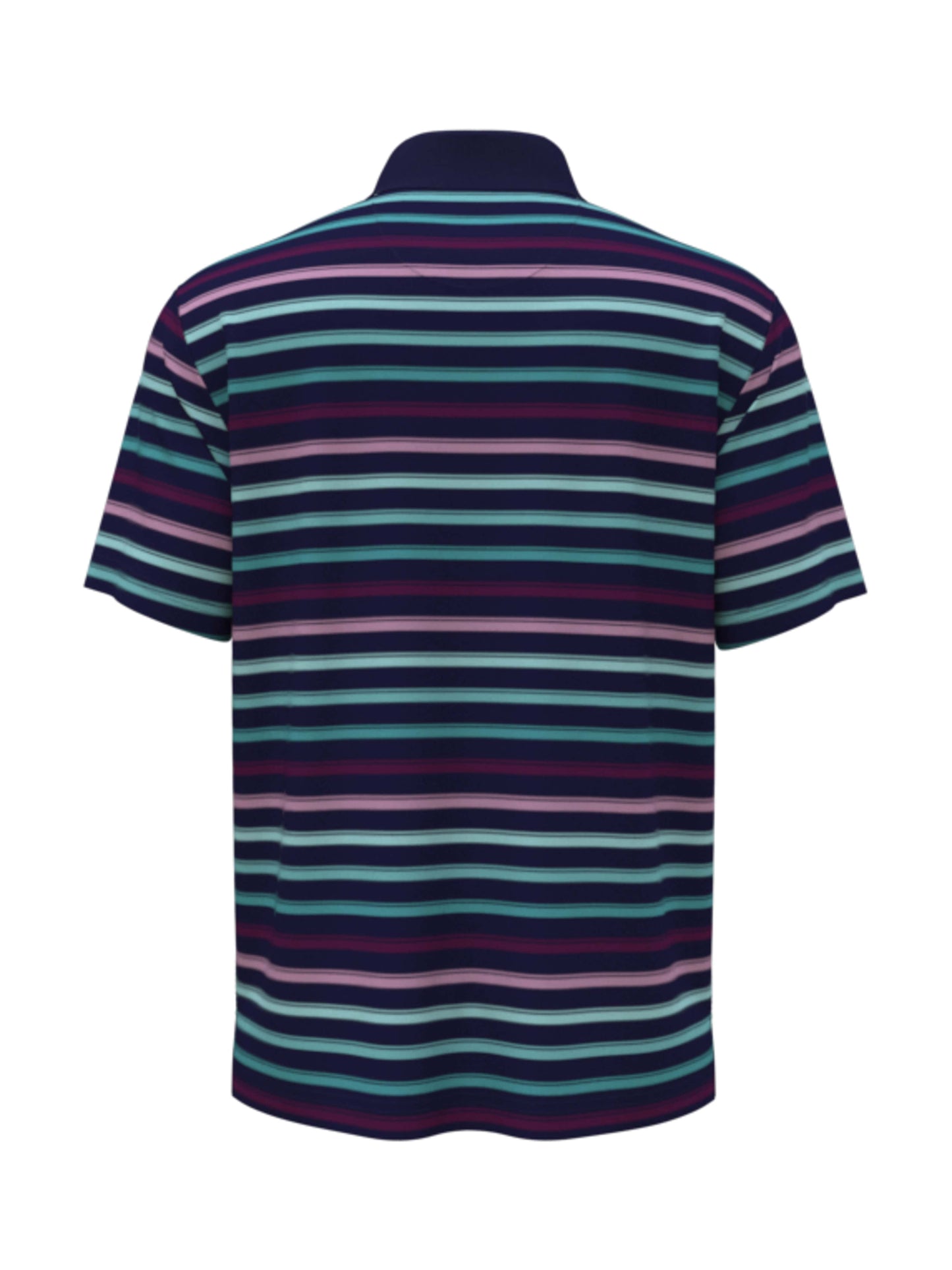 Men's All-Over Stripe Print Golf Polo