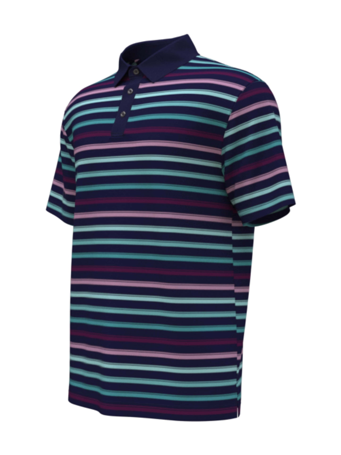 Men's All-Over Stripe Print Golf Polo