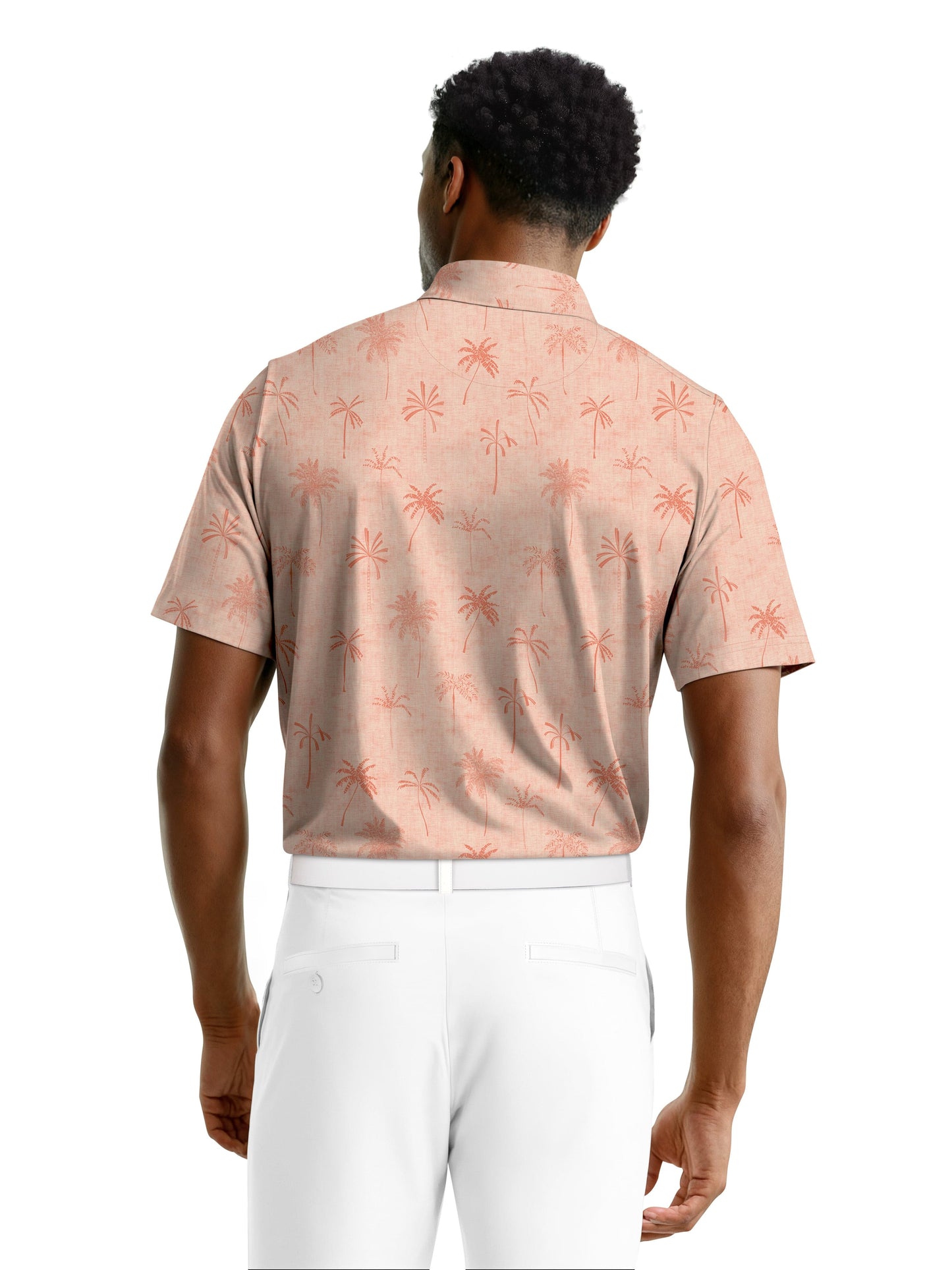 Men's All Over Texture Palm Trees Polo