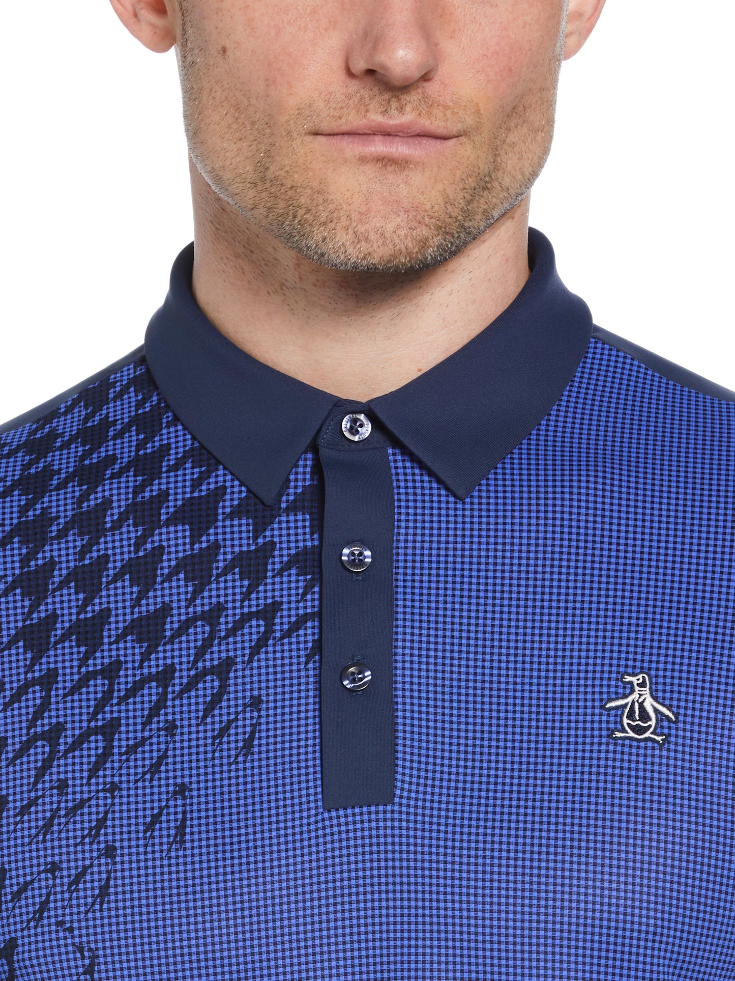 Men's Asymmetrical Pete Gingham Color Block Polo