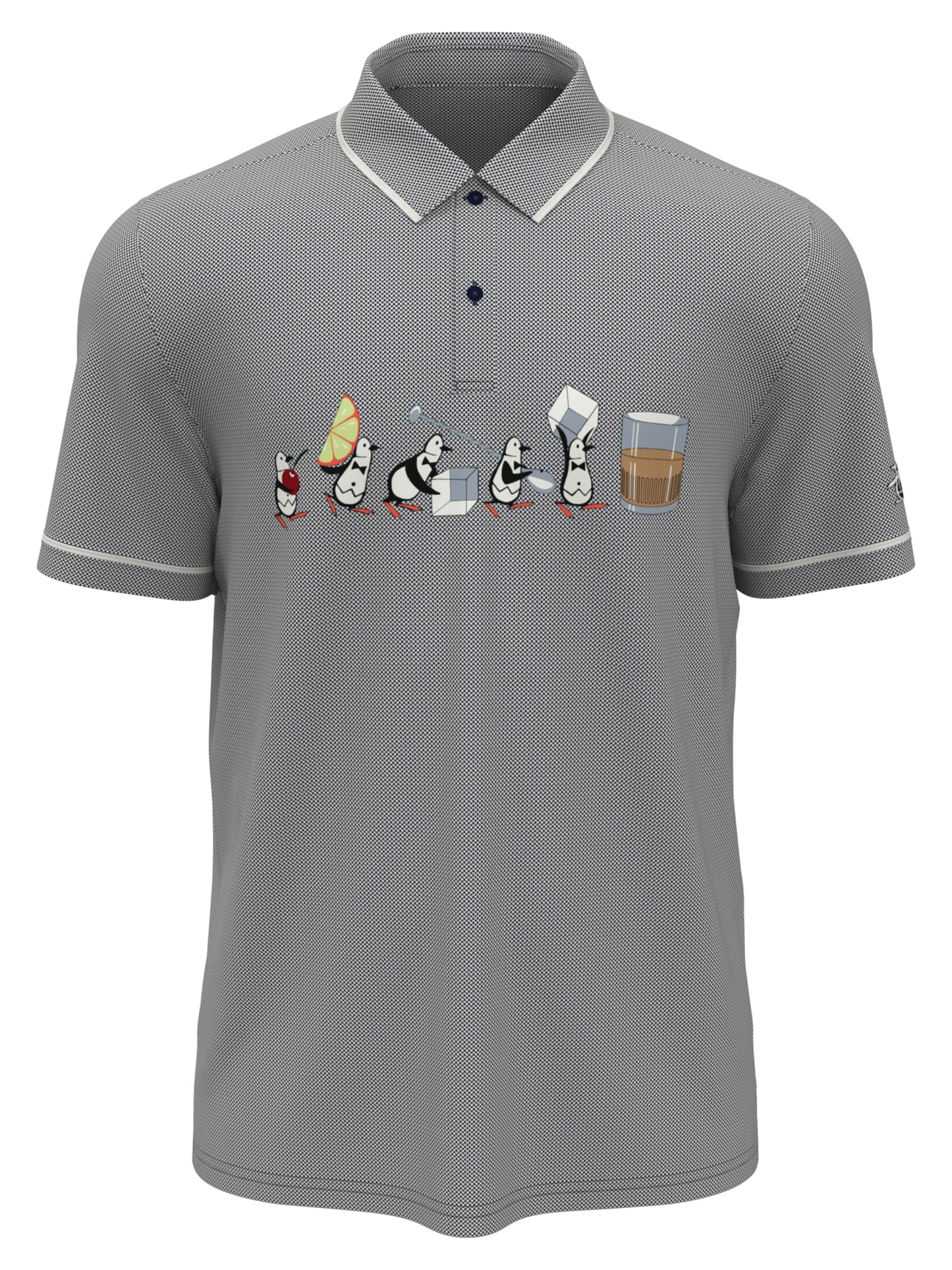 Barback Pete Print Piped Polo (Black Iris)