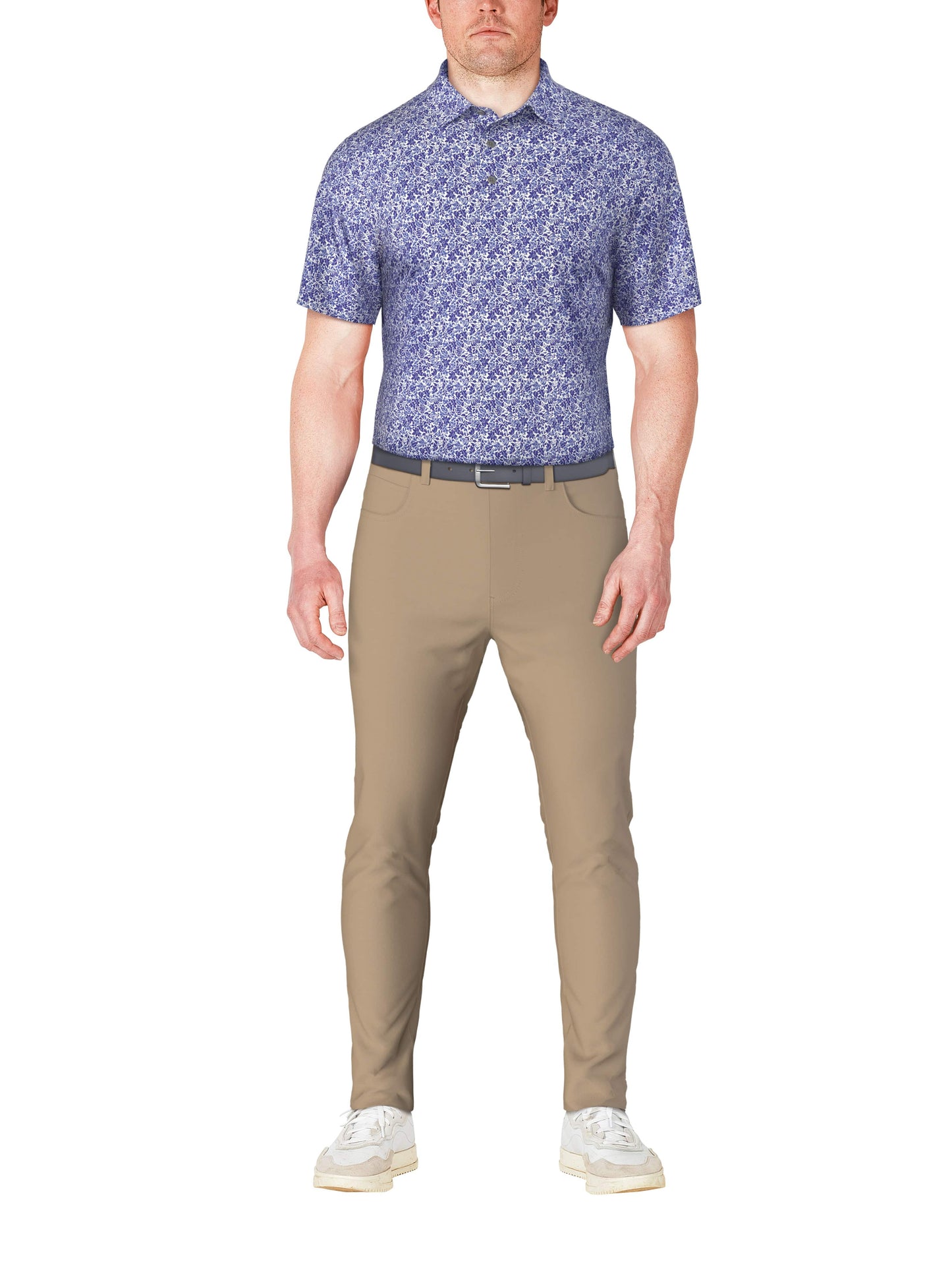 Men's Botanical Print Golf Polo