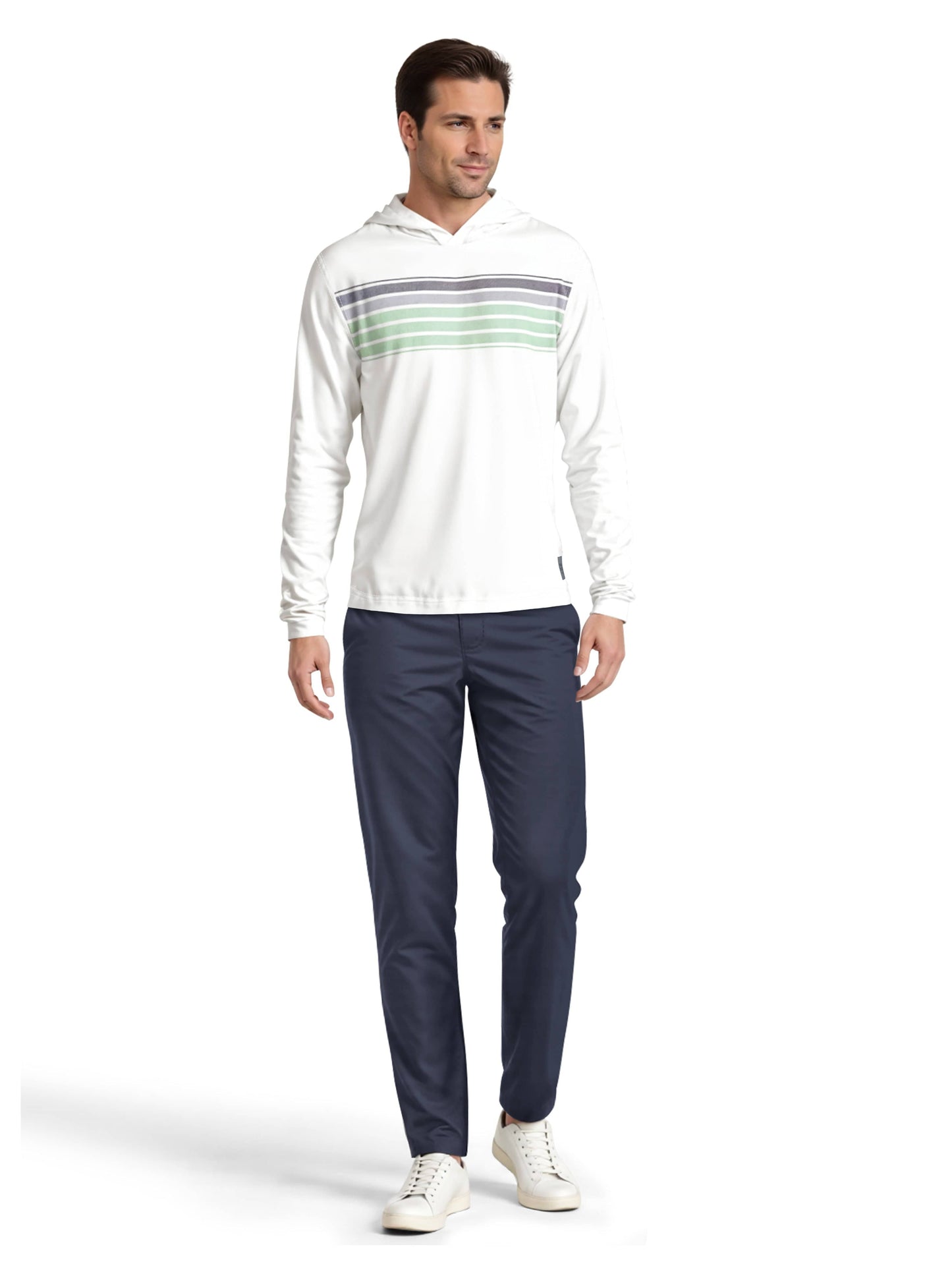 Men's Chest Stripe Printed Hoodie