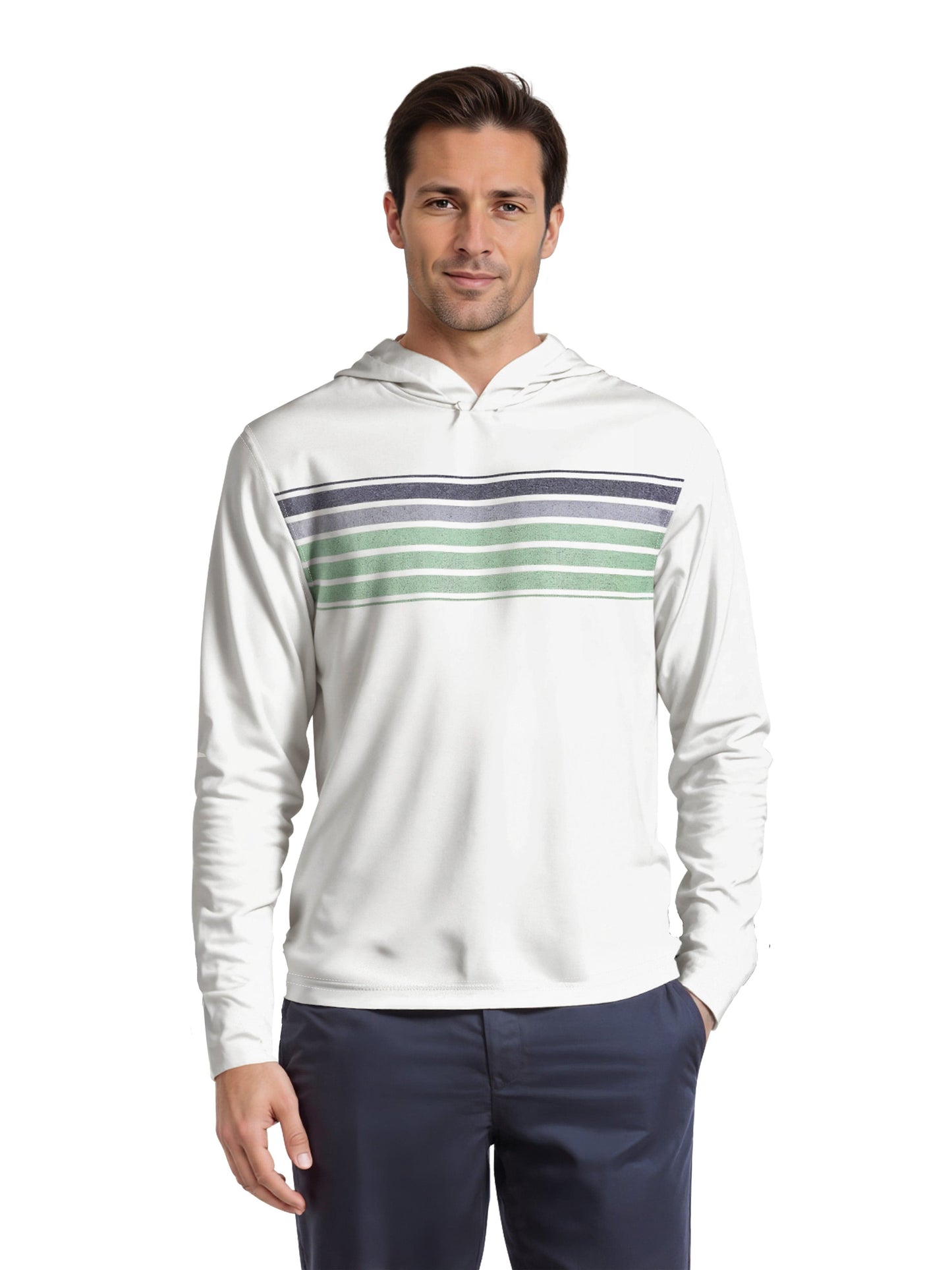 Men's Chest Stripe Printed Hoodie