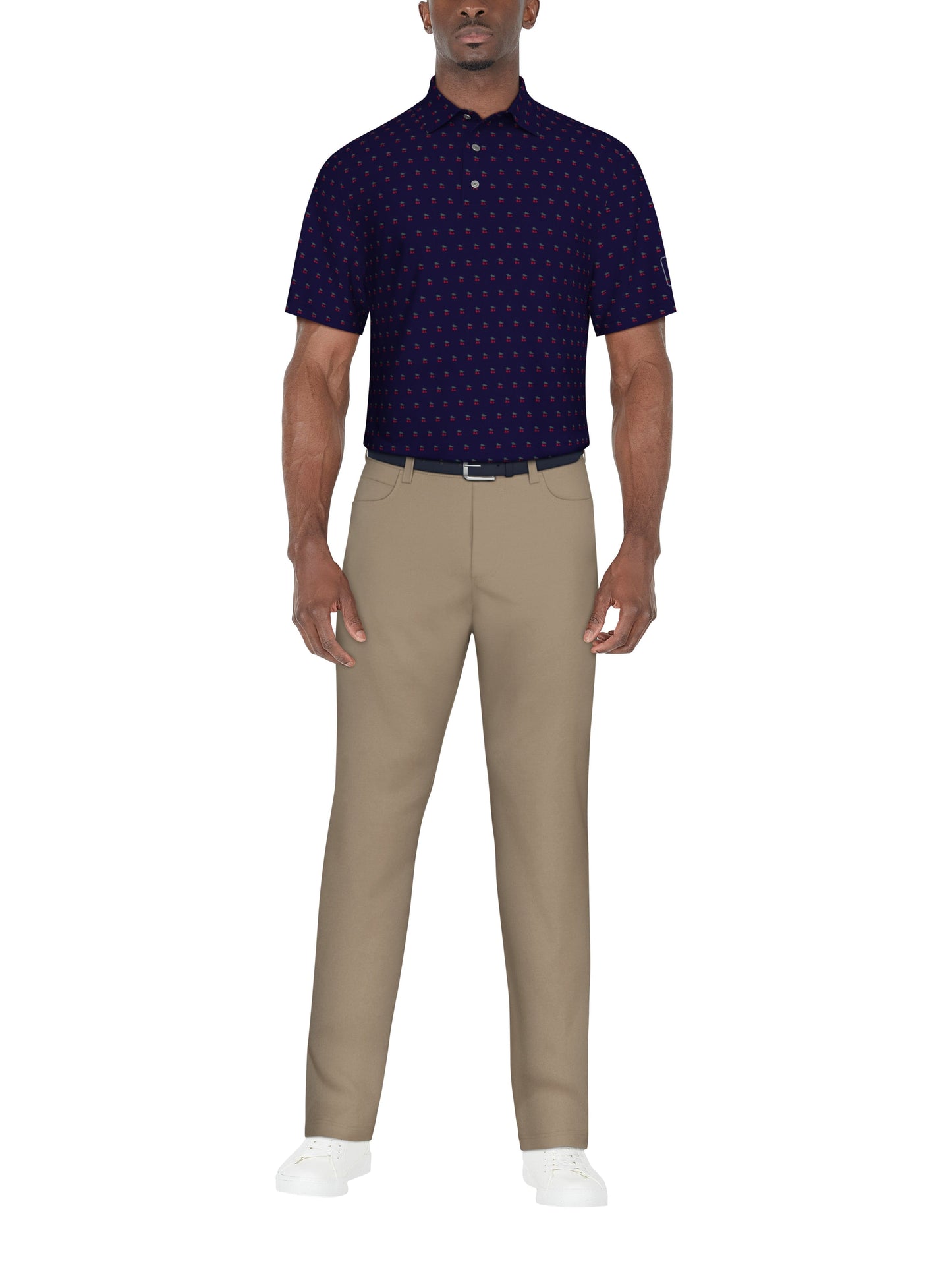 Men's Christmas Print Golf Polo
