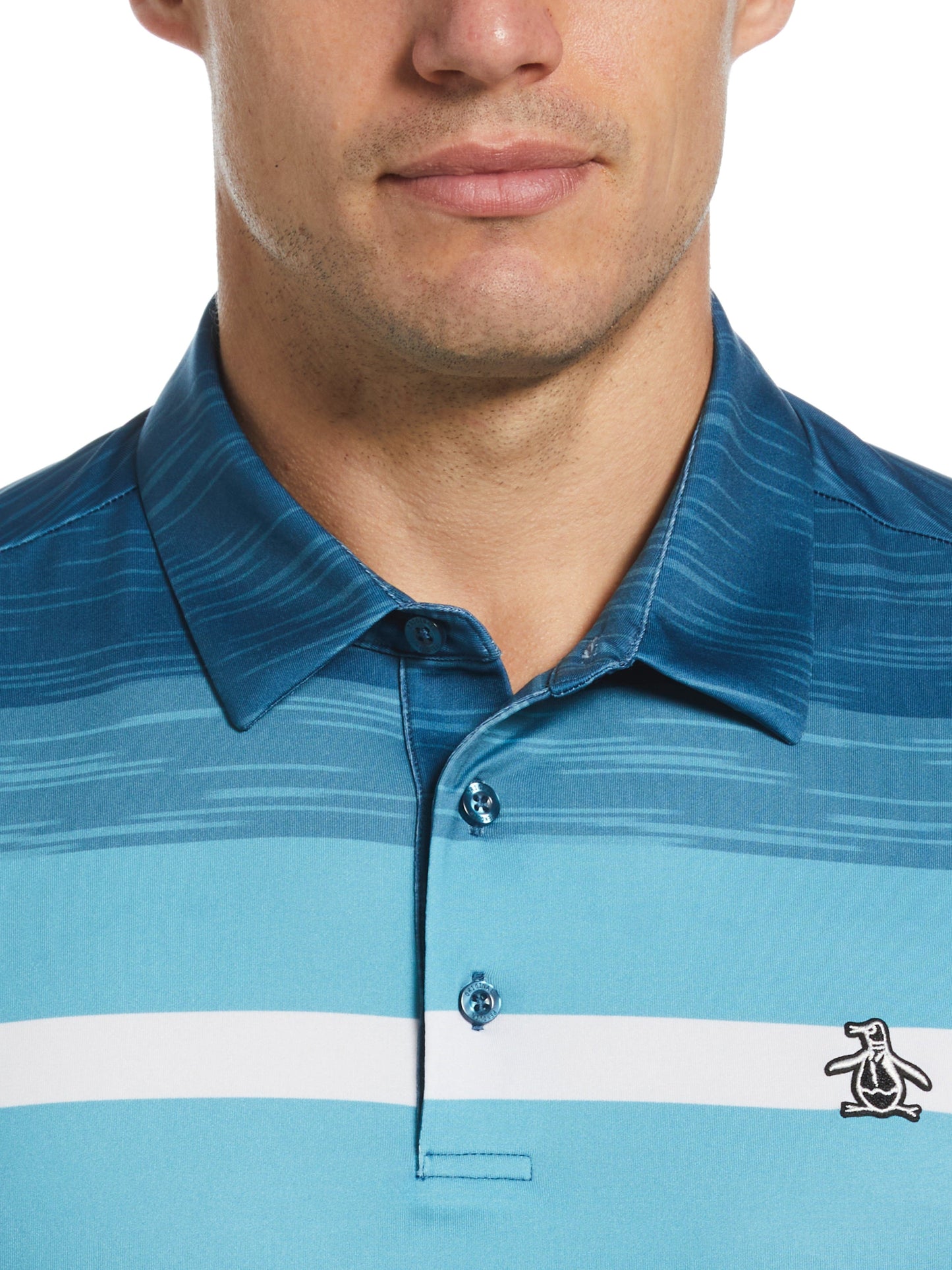 Men's Color Block Engineered Marl Stripe Polo
