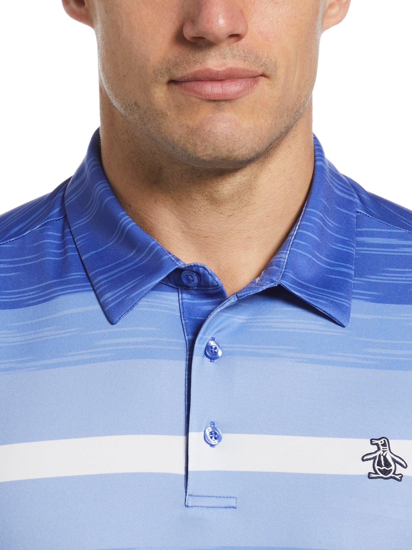 Men's Color Block Engineered Marl Stripe Polo
