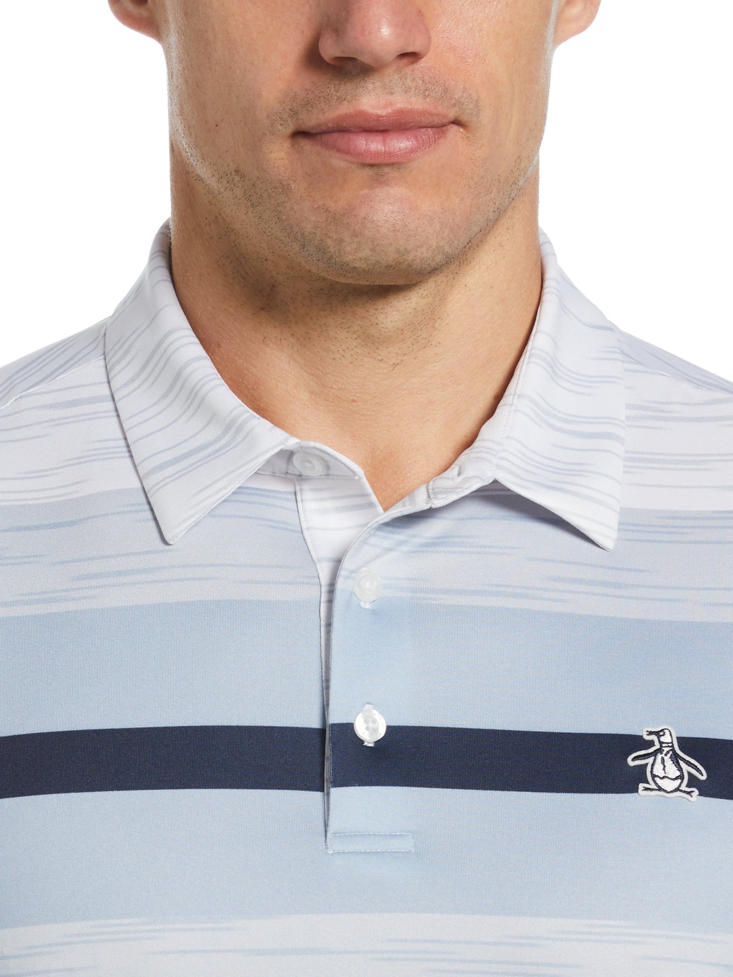 Men's Color Block Engineered Marl Stripe Polo
