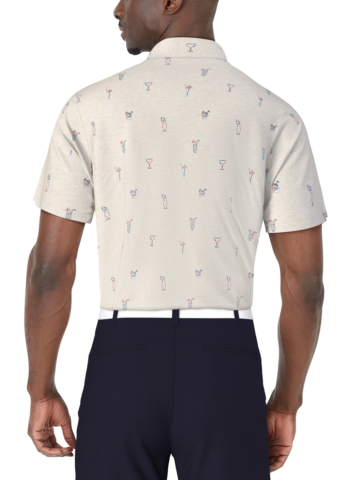 Men's Drink Print Golf Polo