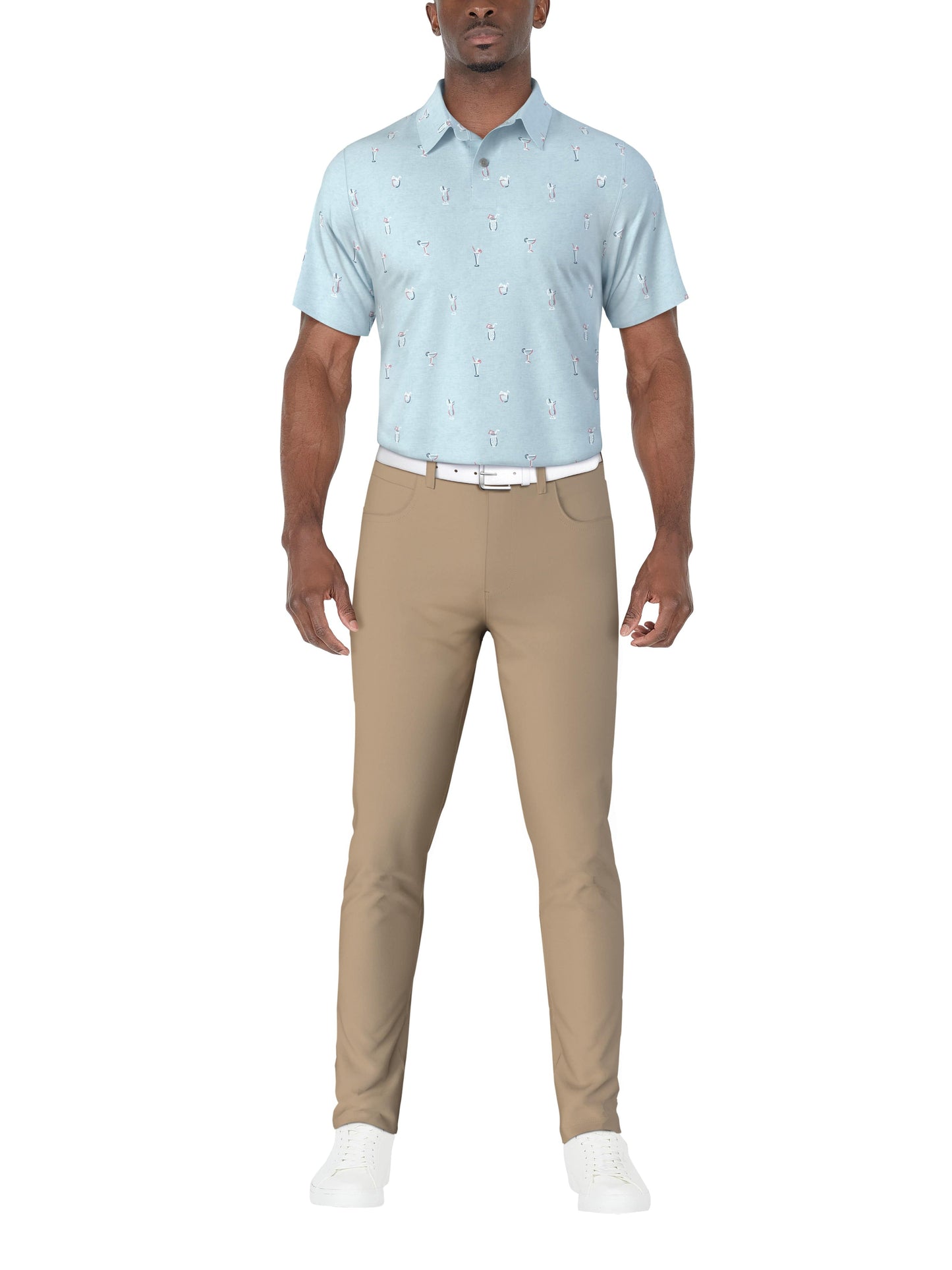 Men's Drink Print Golf Polo