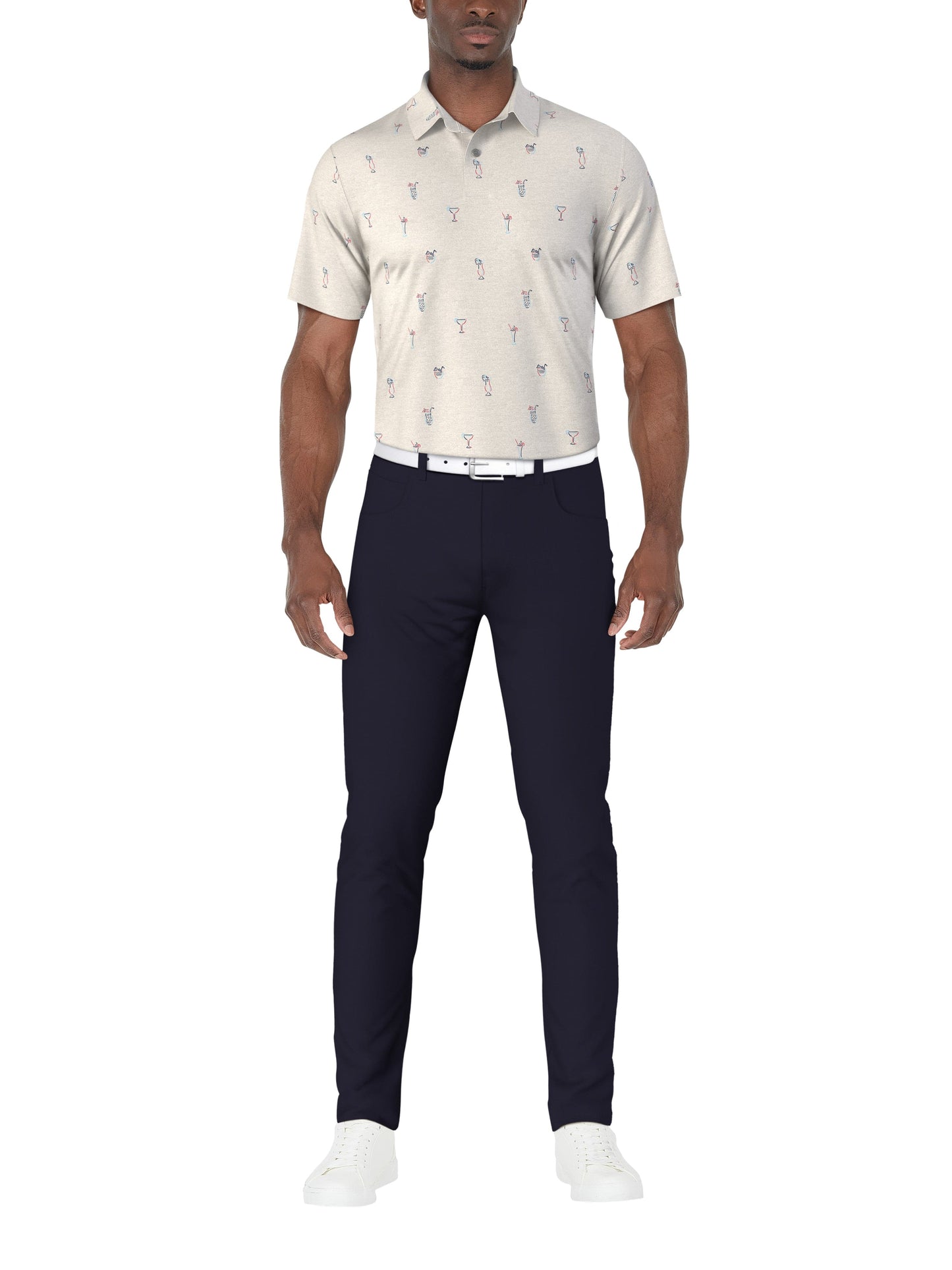 Men's Drink Print Golf Polo