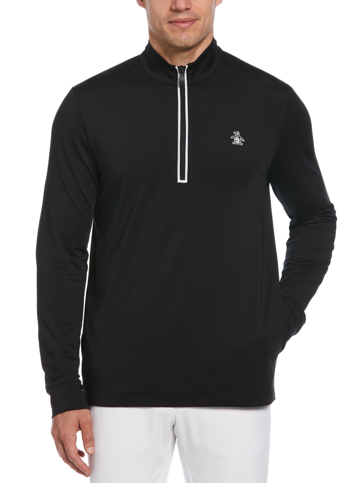 Earl 1/4 Zip Long Sleeve Golf Pullover Jumper (Caviar)