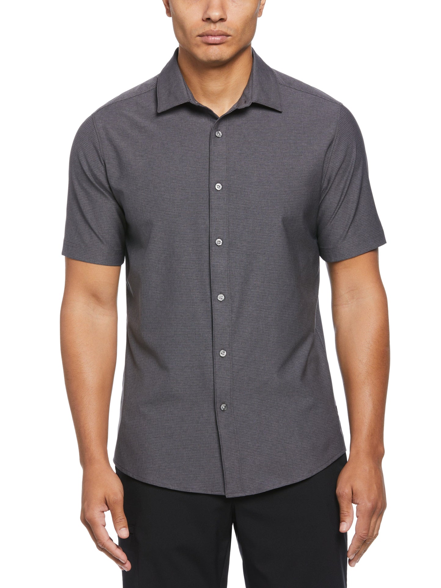 Eco Woven Coatfront Golf Shirt (Charcoal Art)