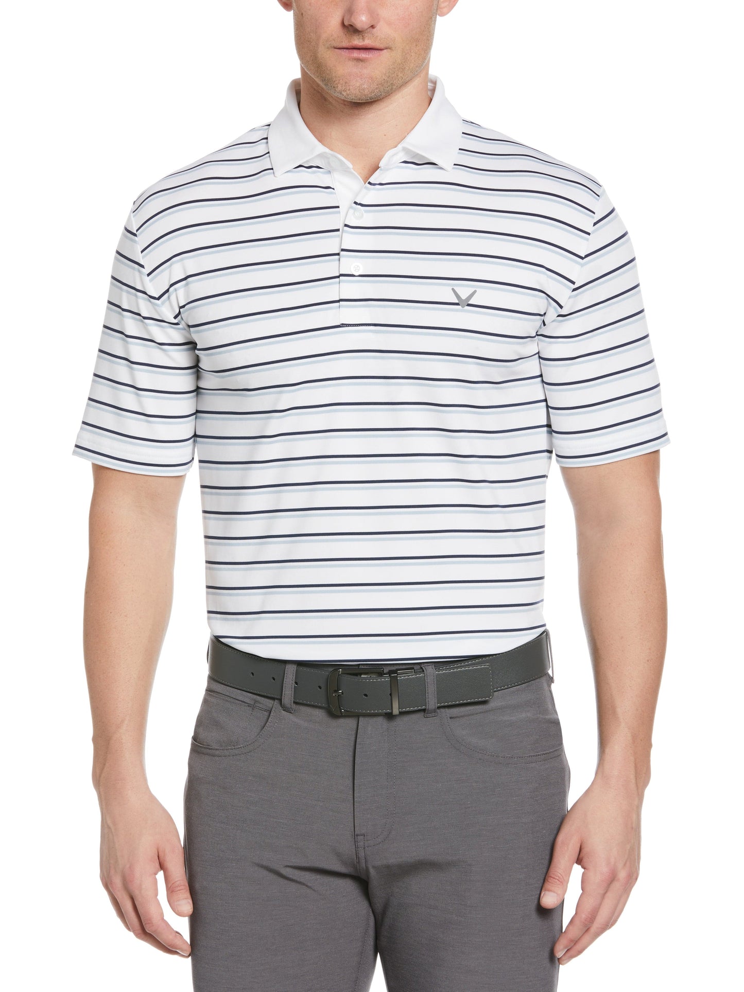 Feeder Stripe Golf Polo (Bright White)