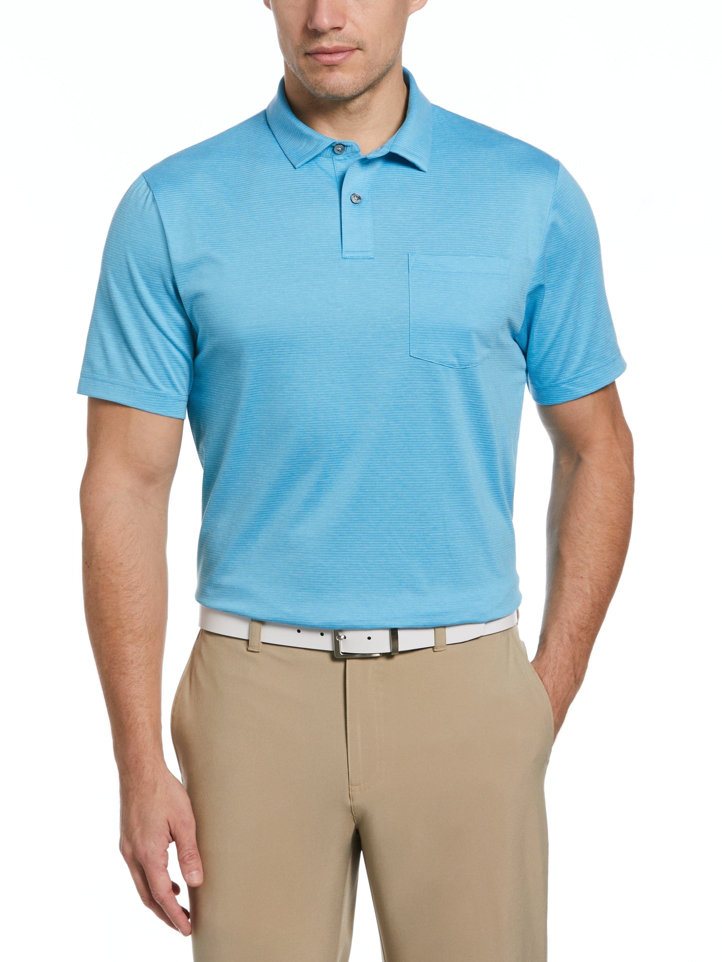 Fine Line Eco Golf Polo with Pocket (Blue Grotto Htr)