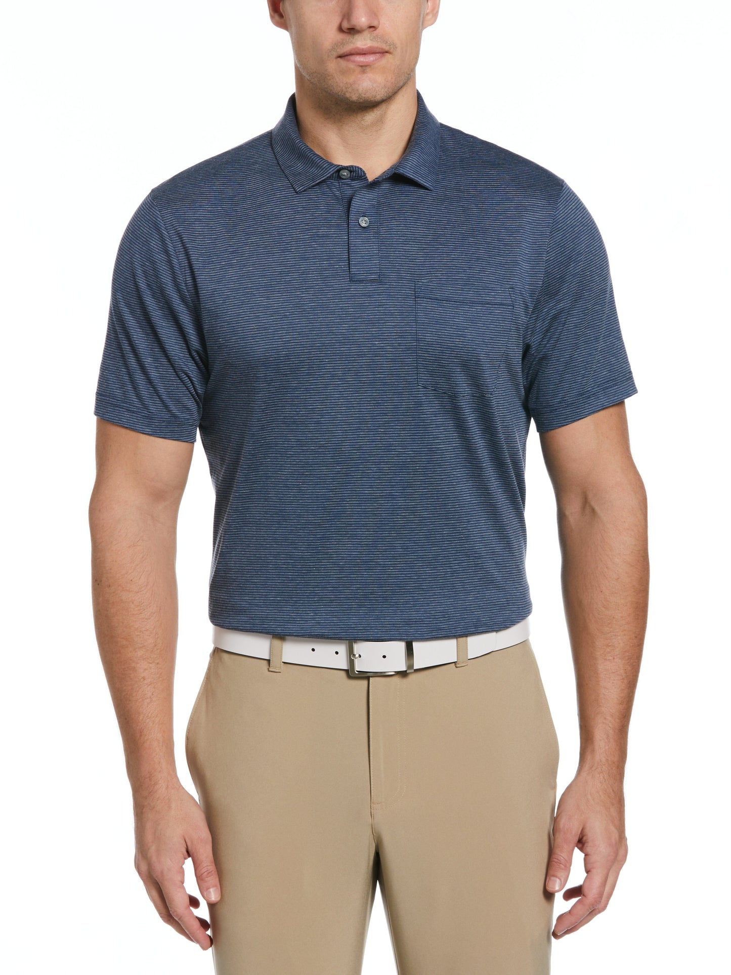 Fine Line Eco Golf Polo with Pocket (Insignia Bl Htr)