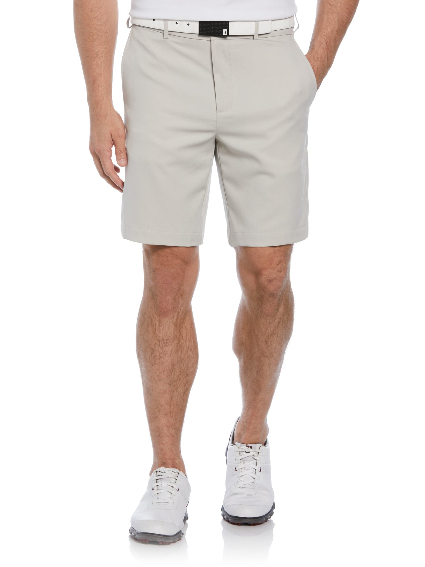 Expandable Flat Front Golf Short (Silver Cloud)