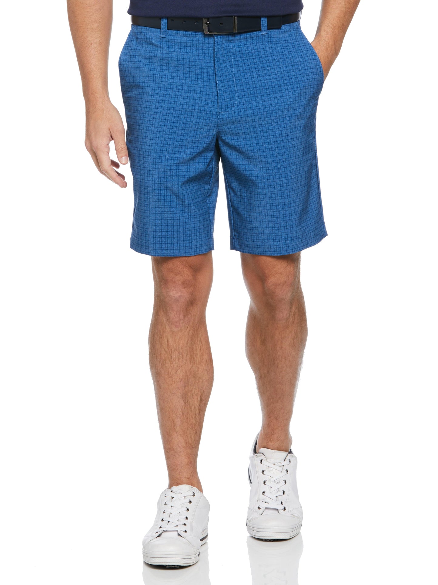 Flat Front Mini Geo Print Golf Short (Poseidon)