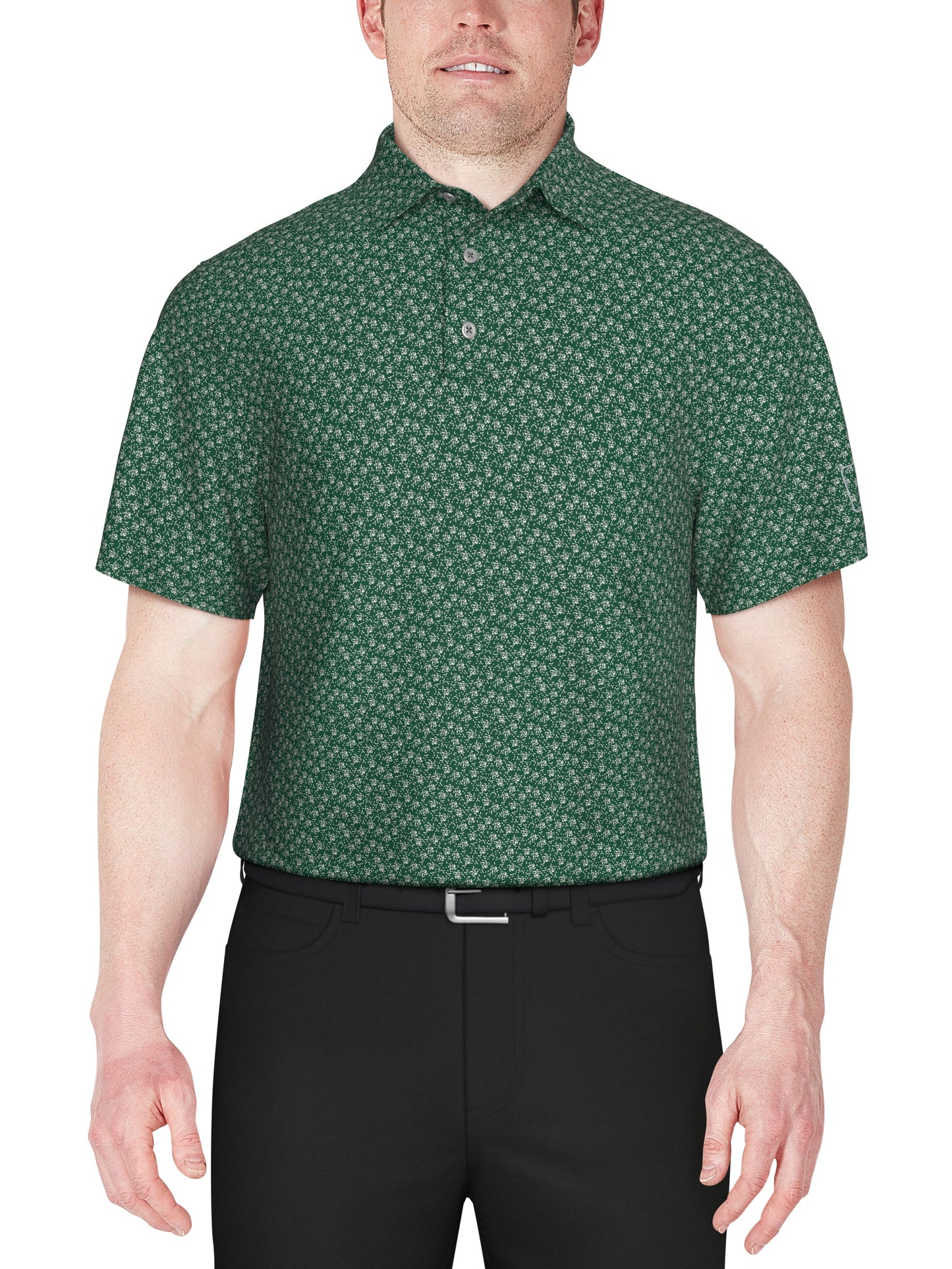 Floral Print Golf Polo (Storm)