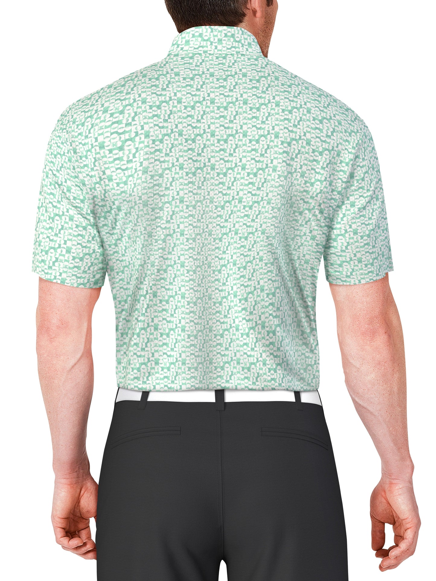 Men's Golf Ball Geo Printed Polo