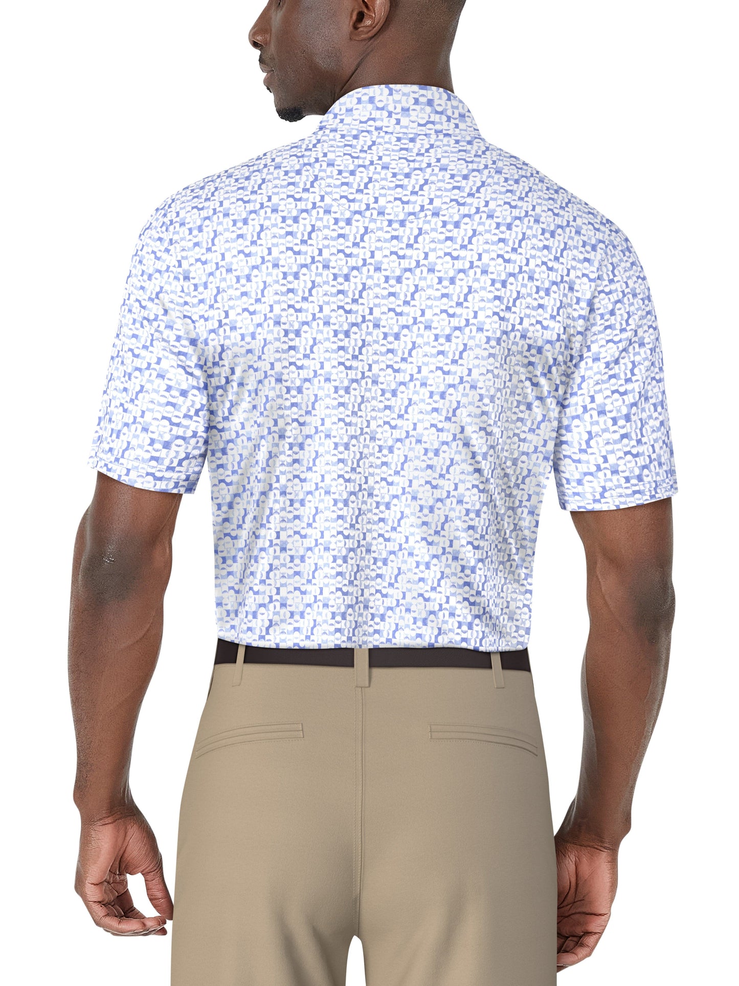 Men's Golf Ball Geo Printed Polo