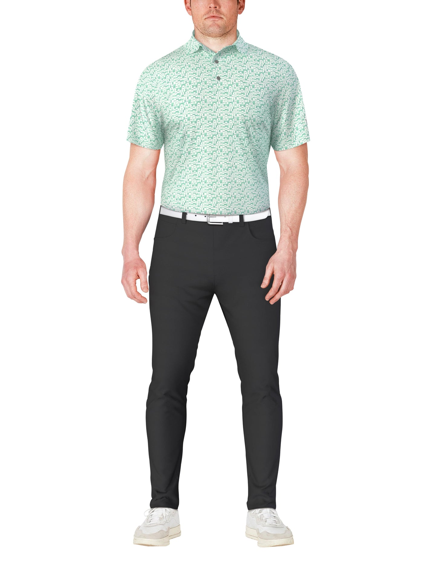 Men's Golf Ball Geo Printed Polo