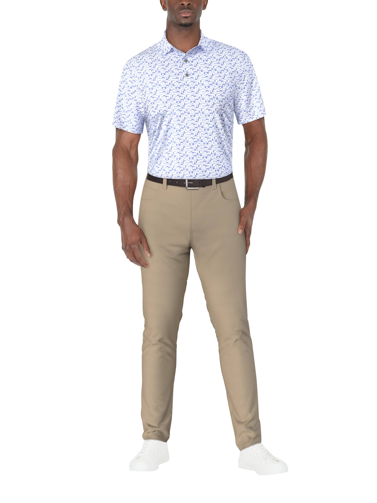 Men's Golf Ball Geo Printed Polo