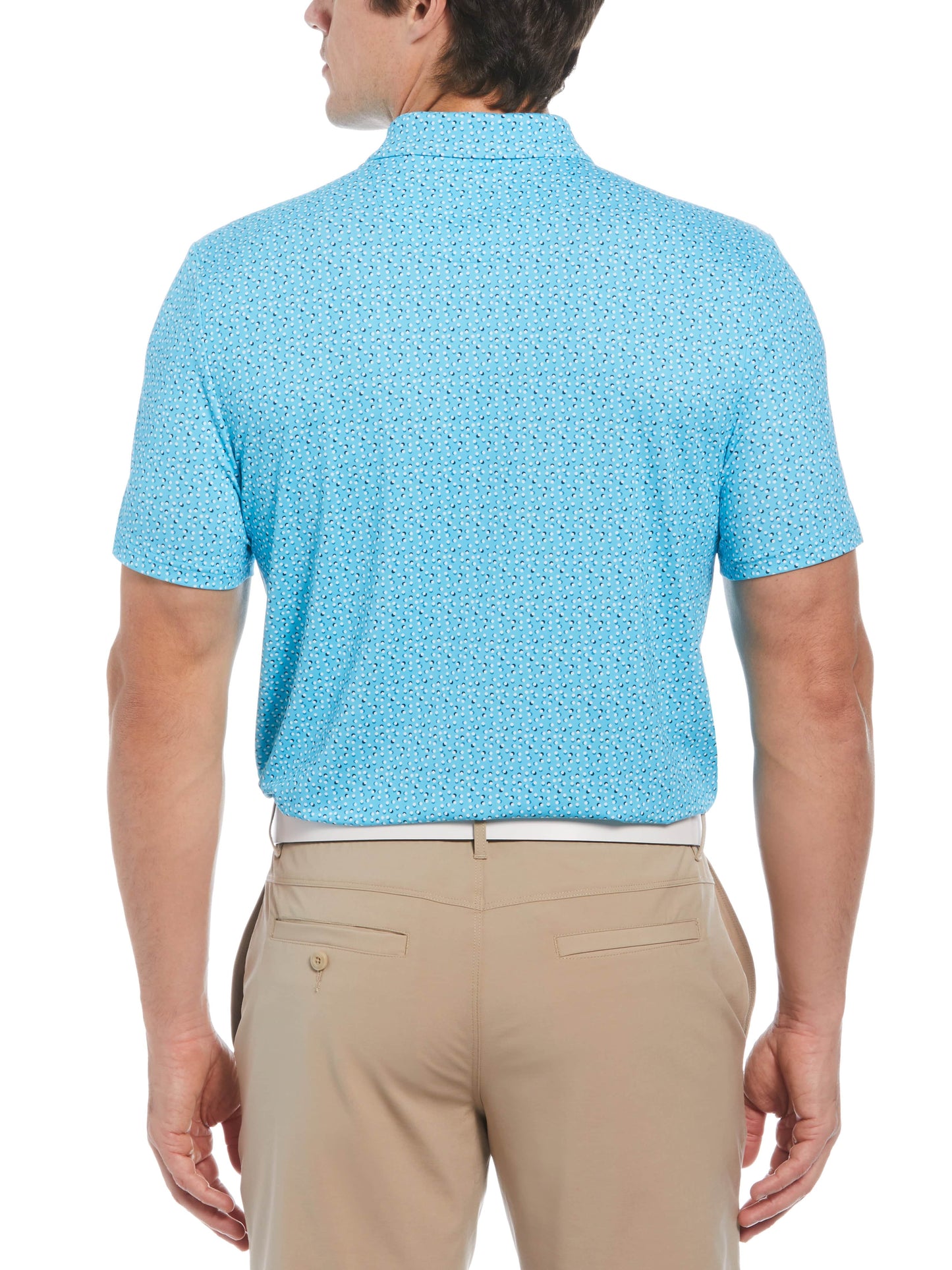 Men's Golf Ball Print Short Sleeve Golf Polo Shirt