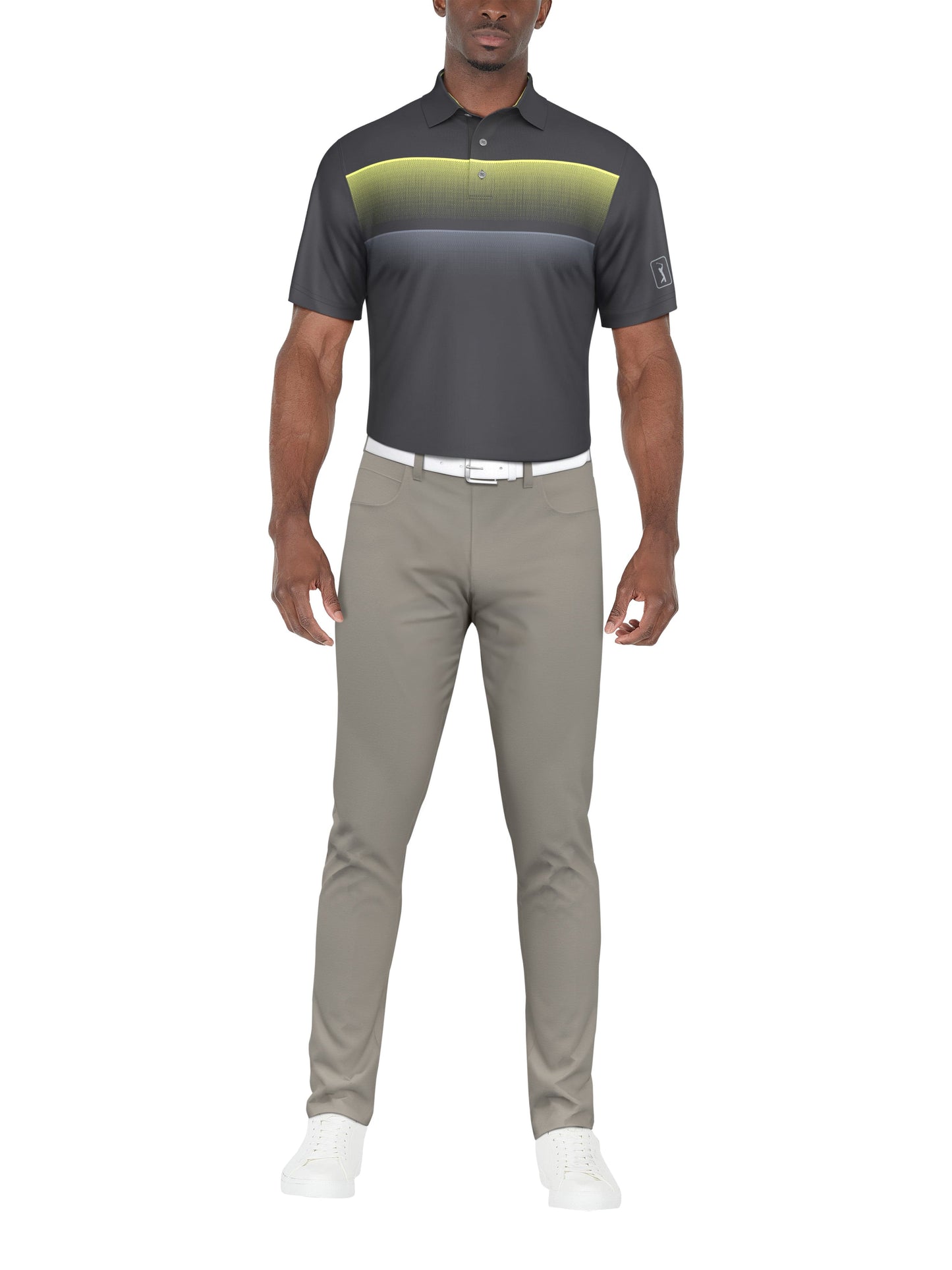 Men's Gradient Stripe Printed Polo