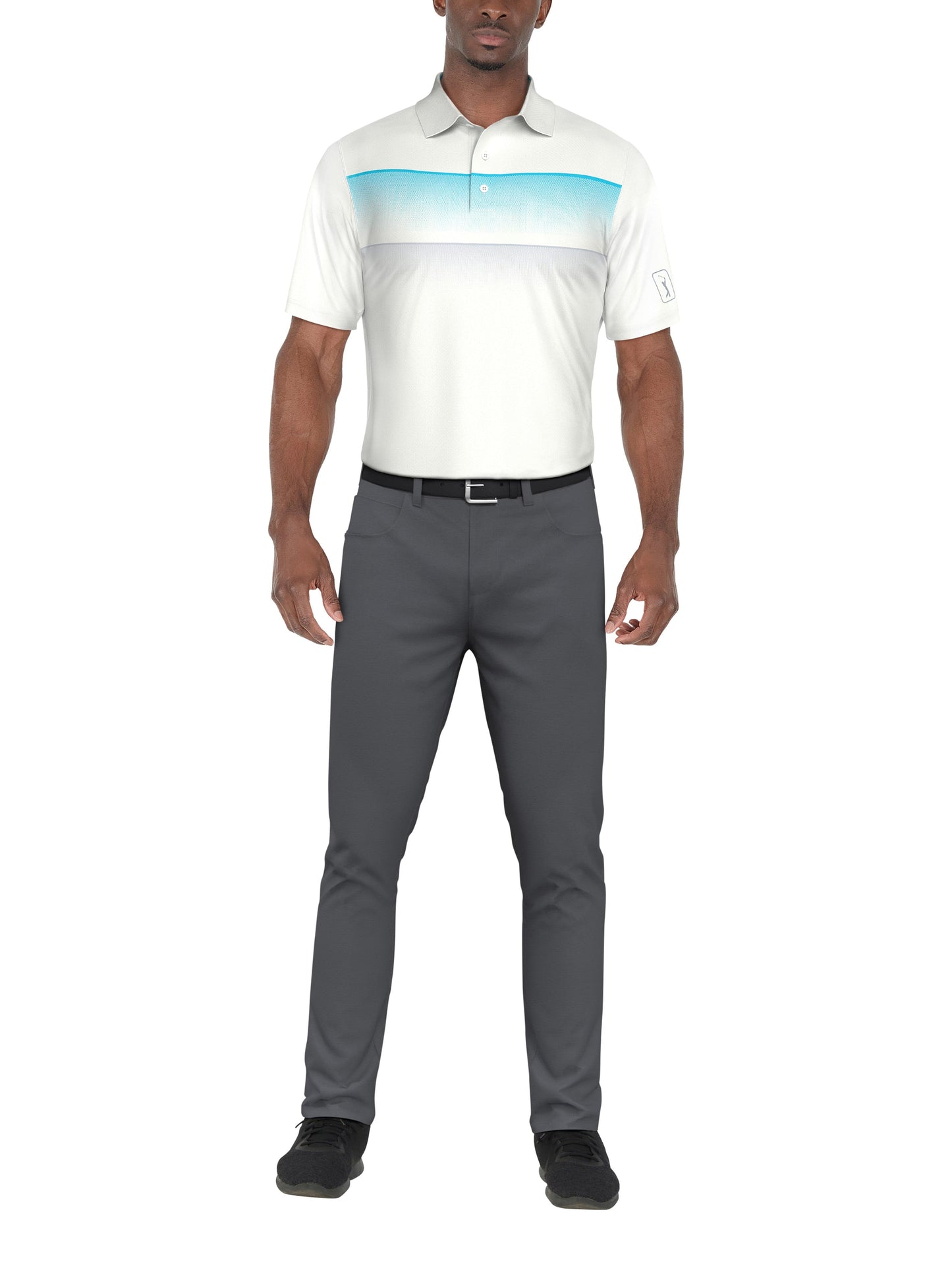 Men's Gradient Stripe Printed Polo