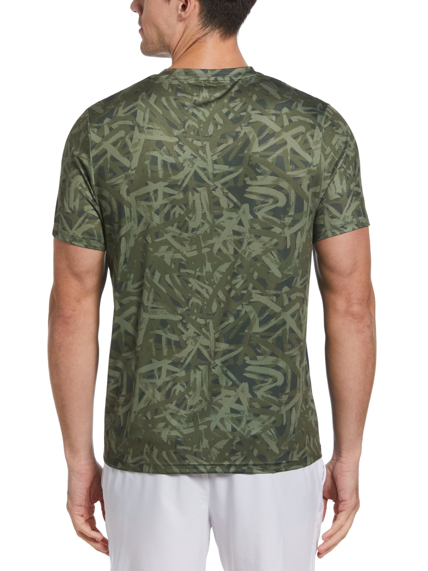Men's Graffiti Print Block Tennis Crew