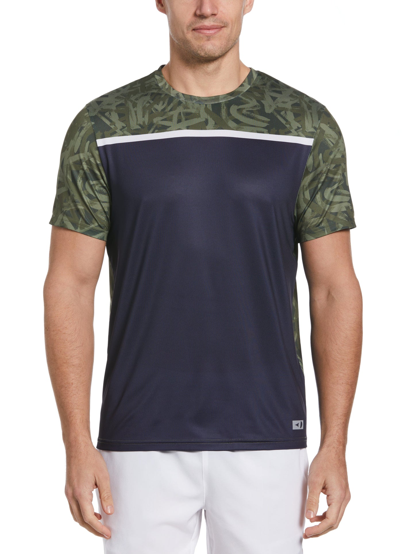 Graffiti Print Block Tennis Crew (Peacoat)