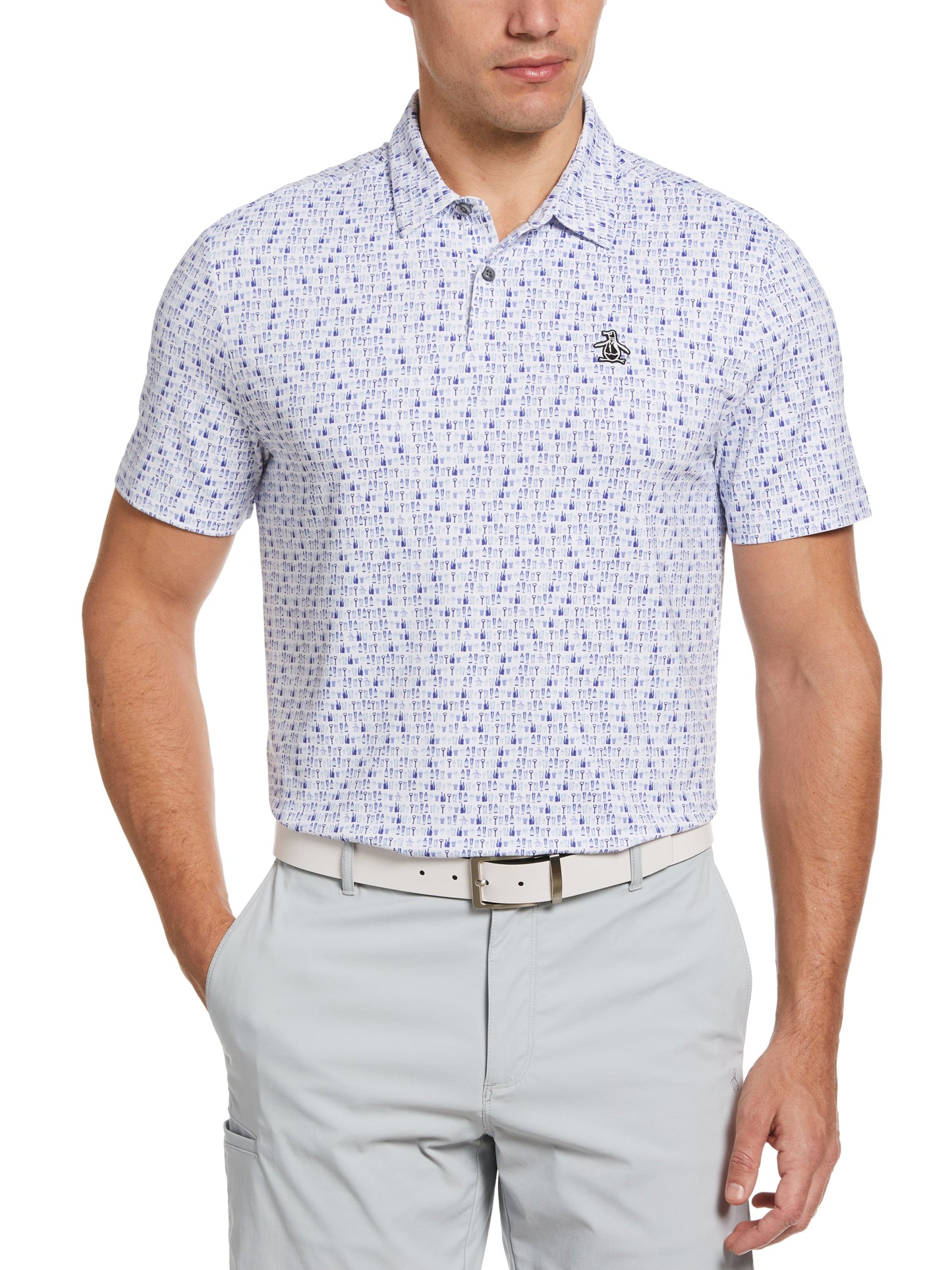 Have a Beer Novelty Print Golf Polo Shirt (Bluing)