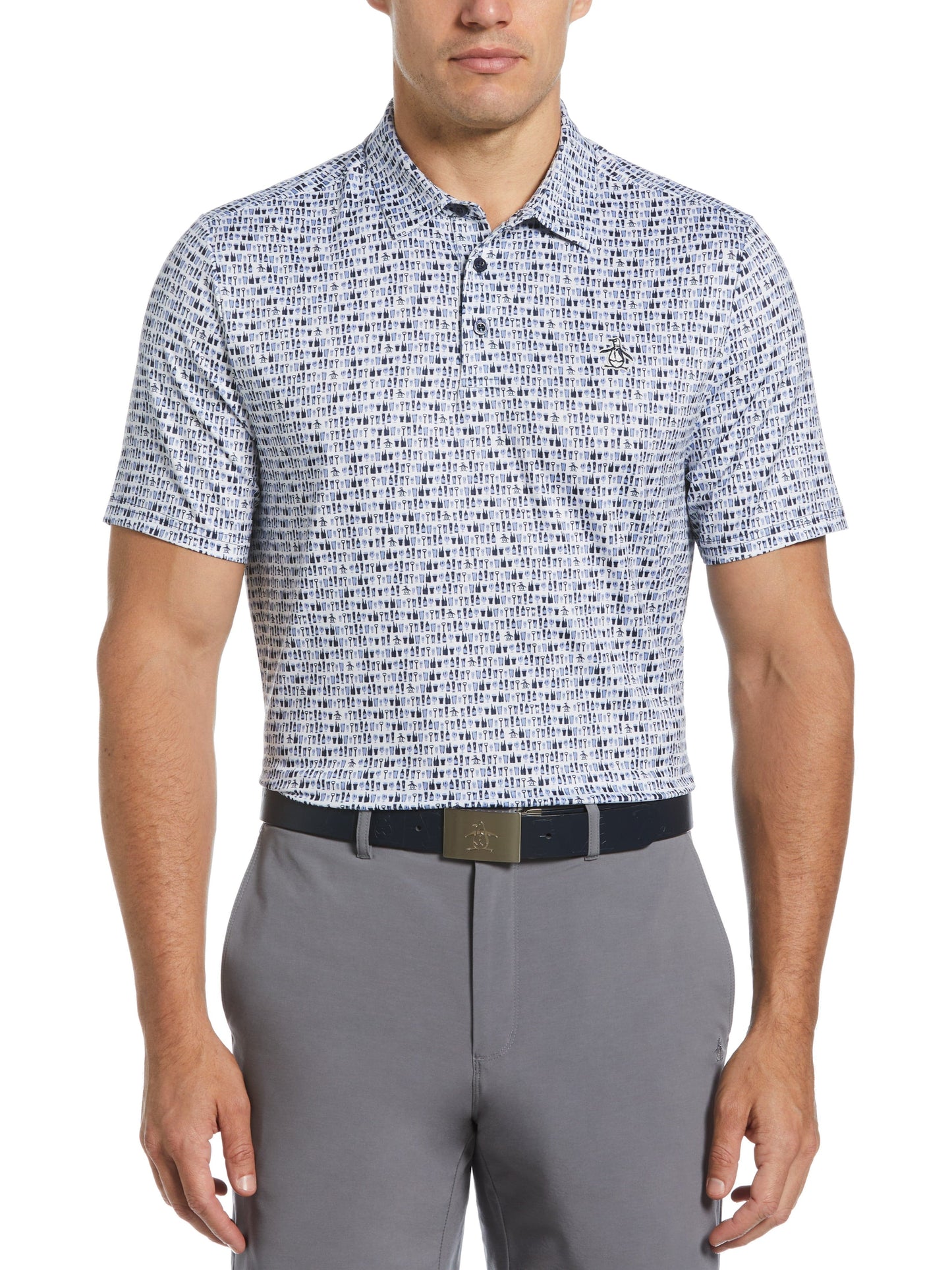 Have a Beer Print Polo (Black Iris)