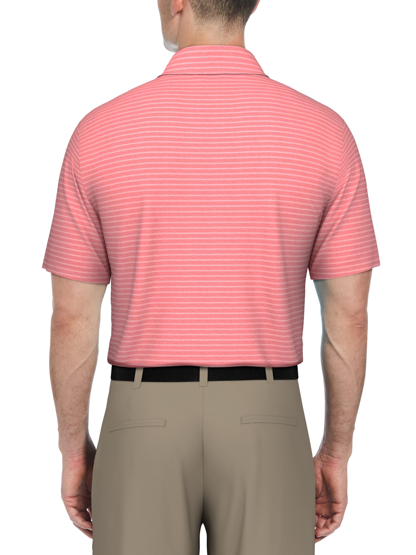 Men's Heather Feeder Stripe Golf Polo