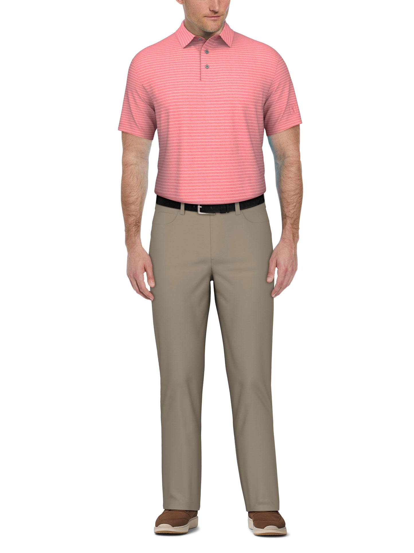Men's Heather Feeder Stripe Golf Polo