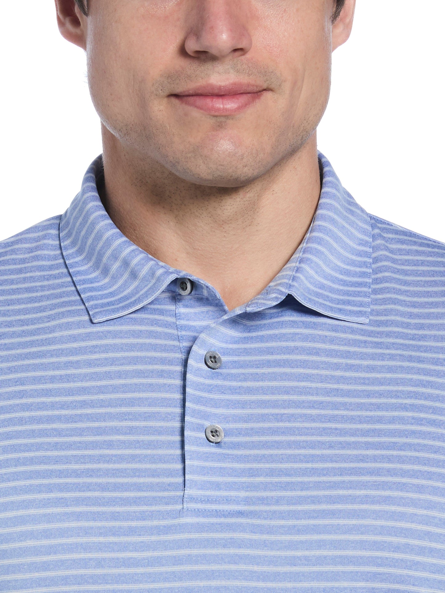 Men's Heather Feeder Stripe Golf Polo