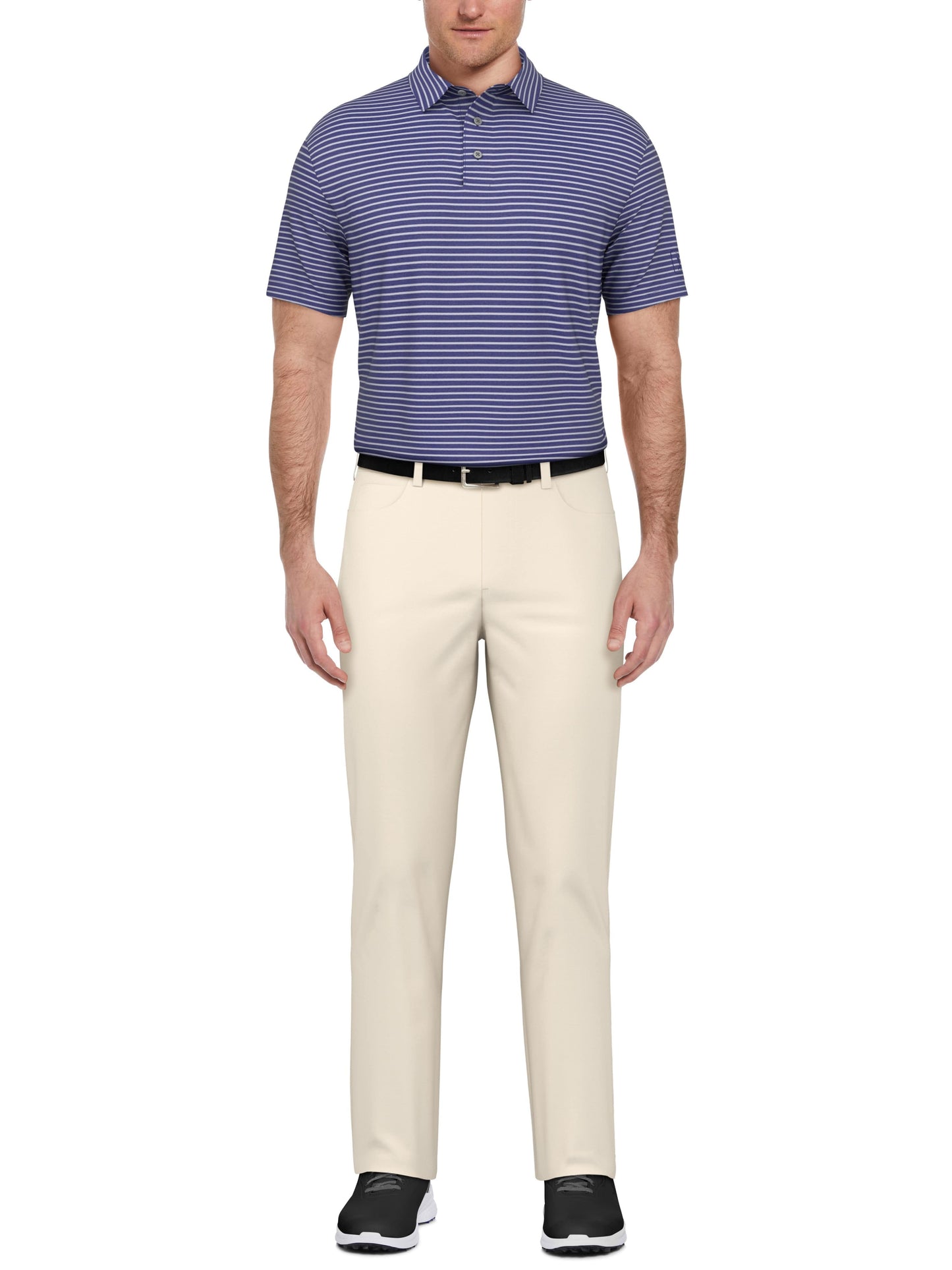 Men's Heather Feeder Stripe Golf Polo
