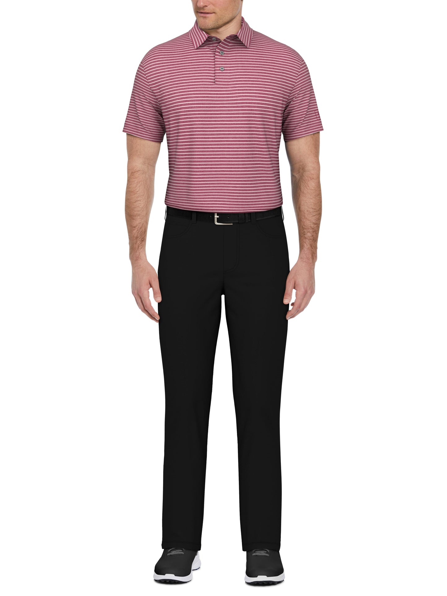 Men's Heather Feeder Stripe Golf Polo