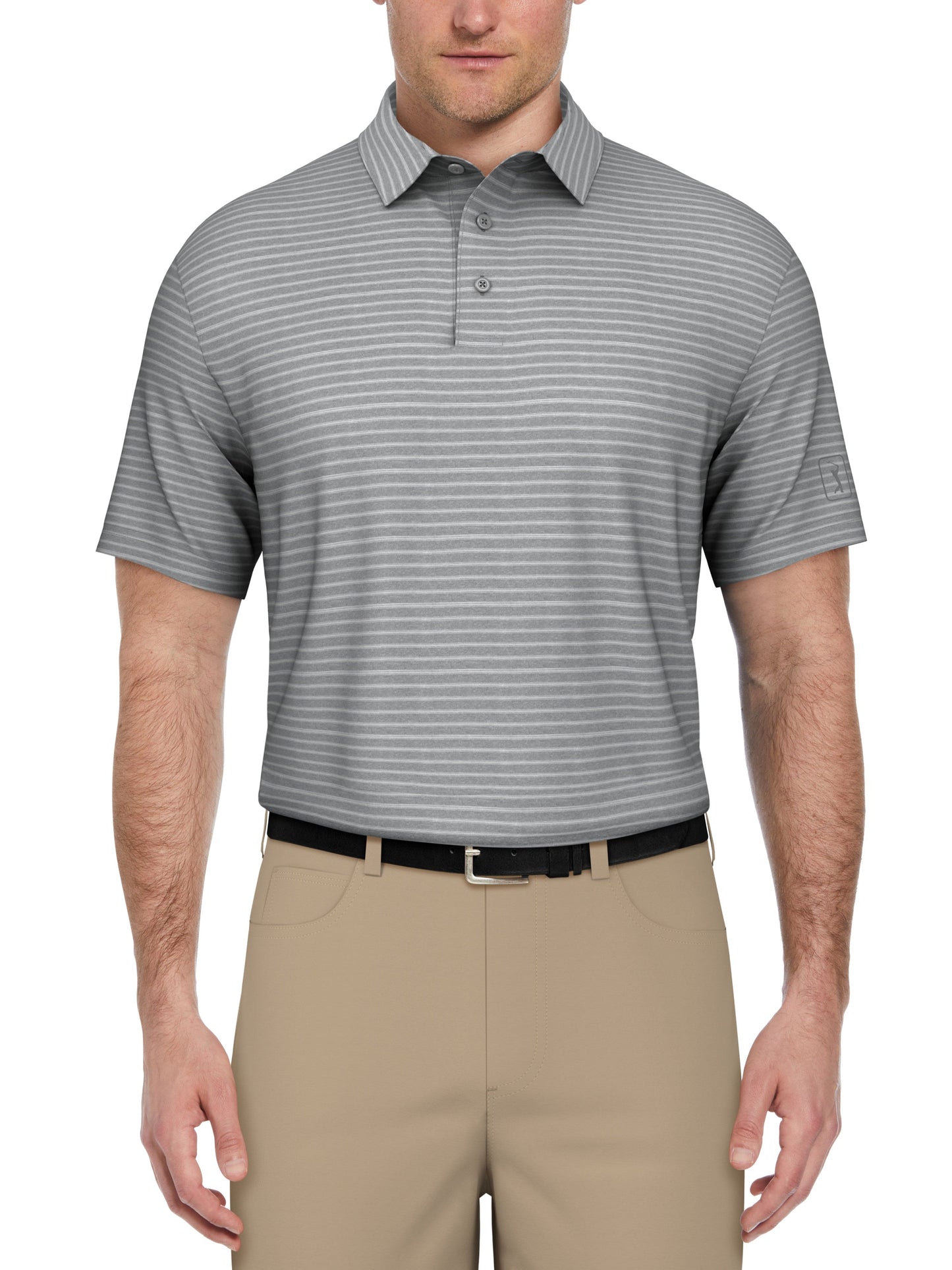 Heather Feeder Stripe Golf Polo (Tradewinds Htr)