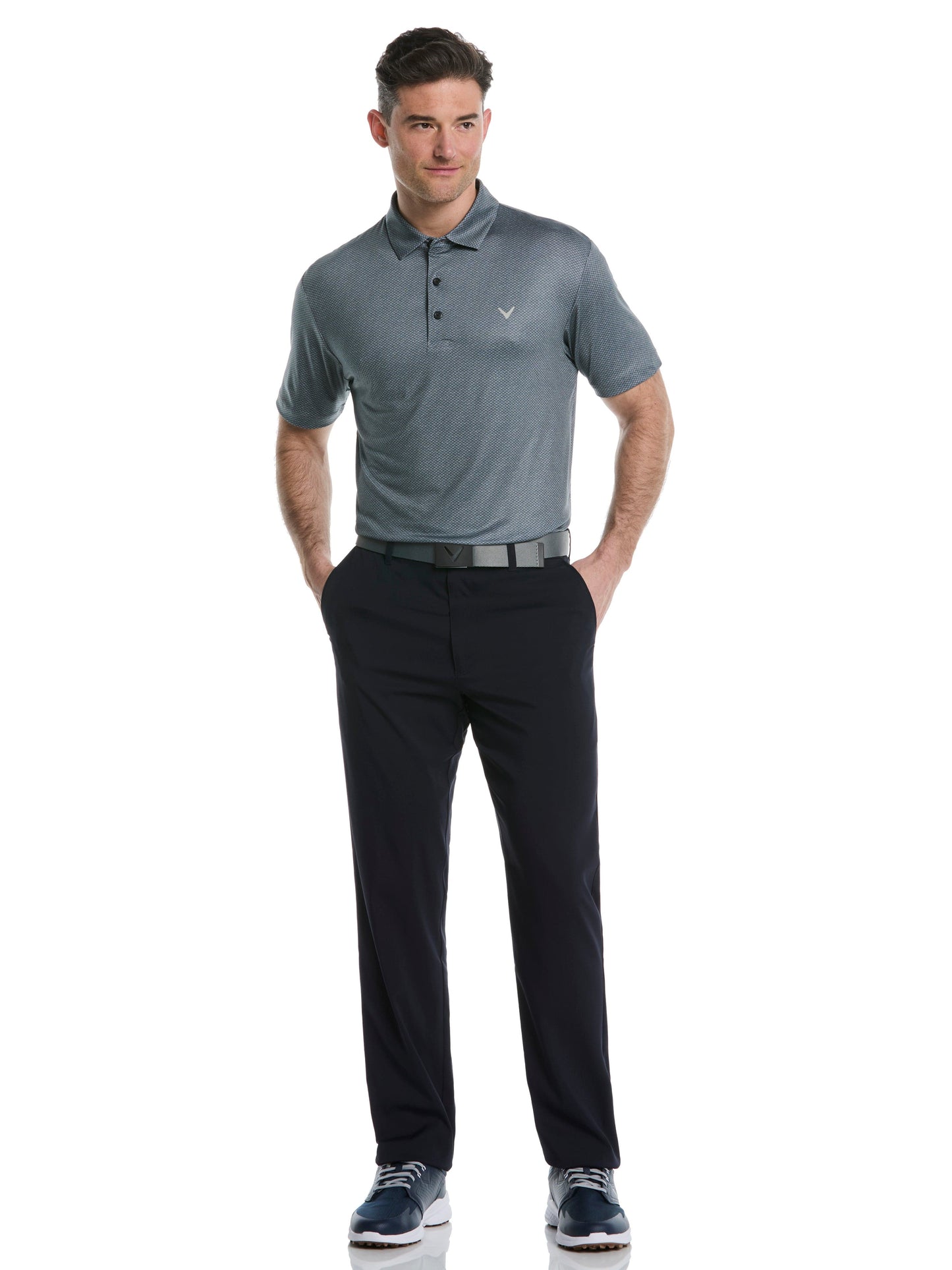 Men's Heather Geo Print Golf Polo