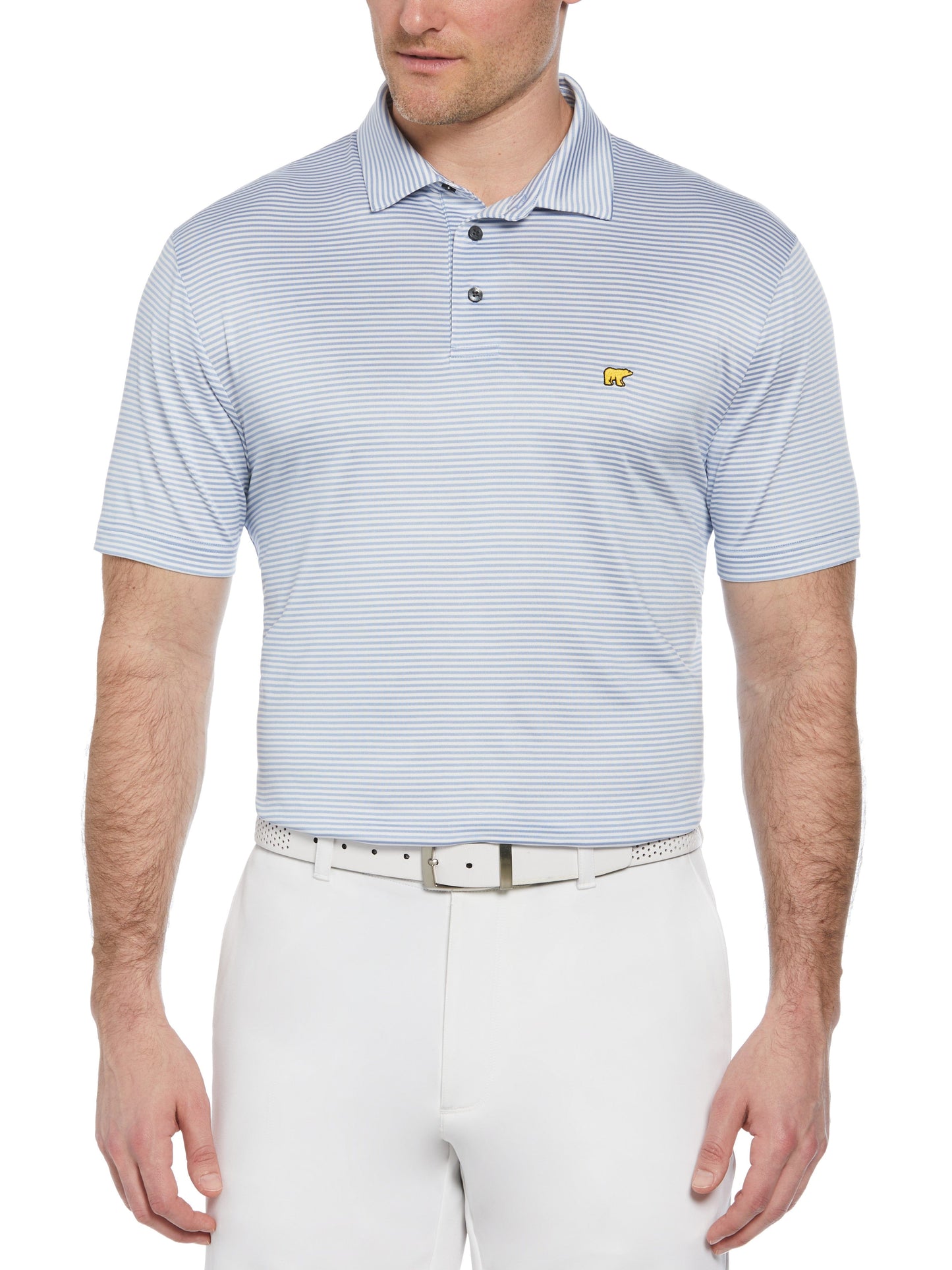 Short Sleeve 2 Color P/D Stripe Polo (Bel Air Blue)
