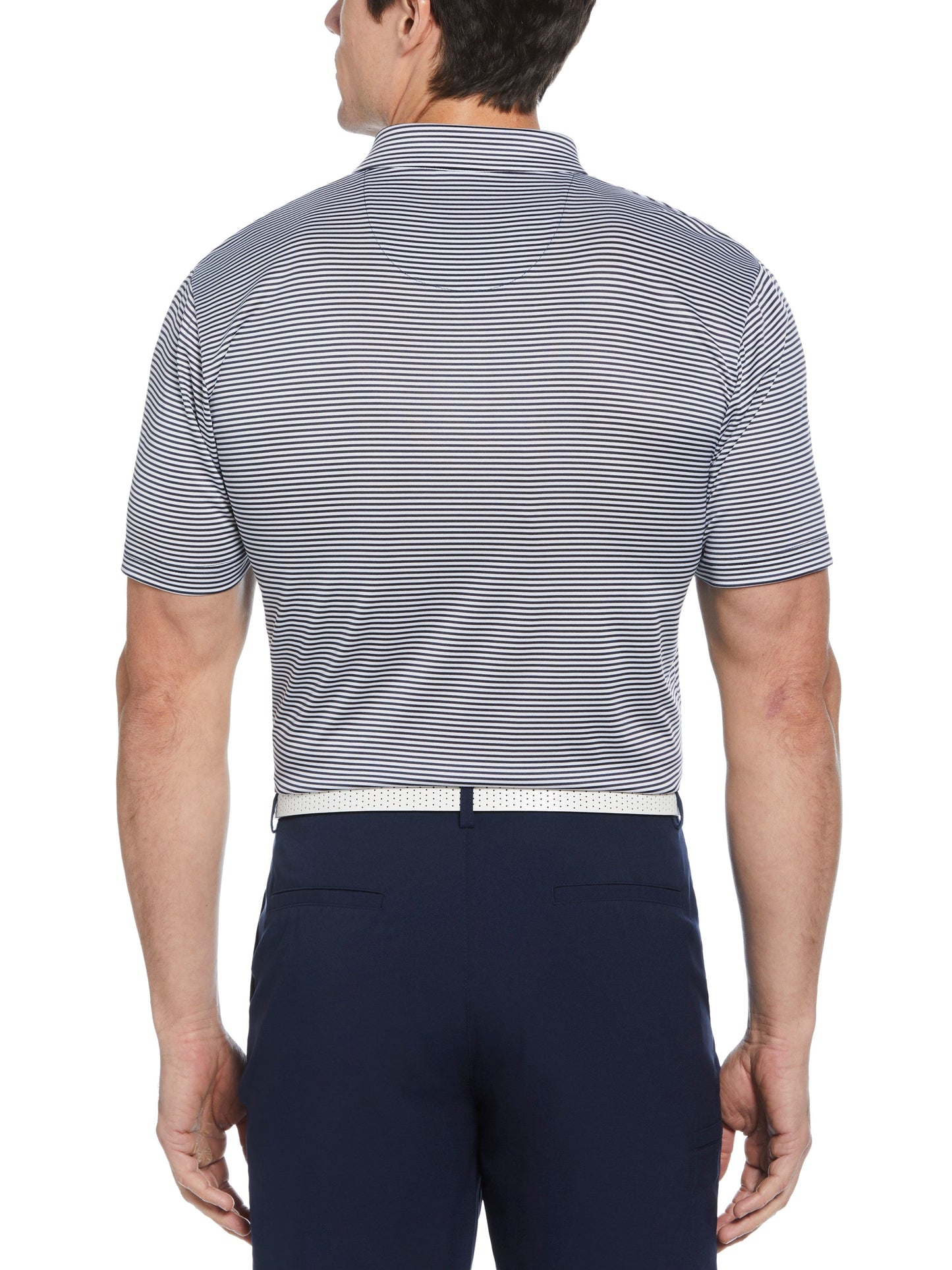 Men's Heathered Two Color Stripe Polo