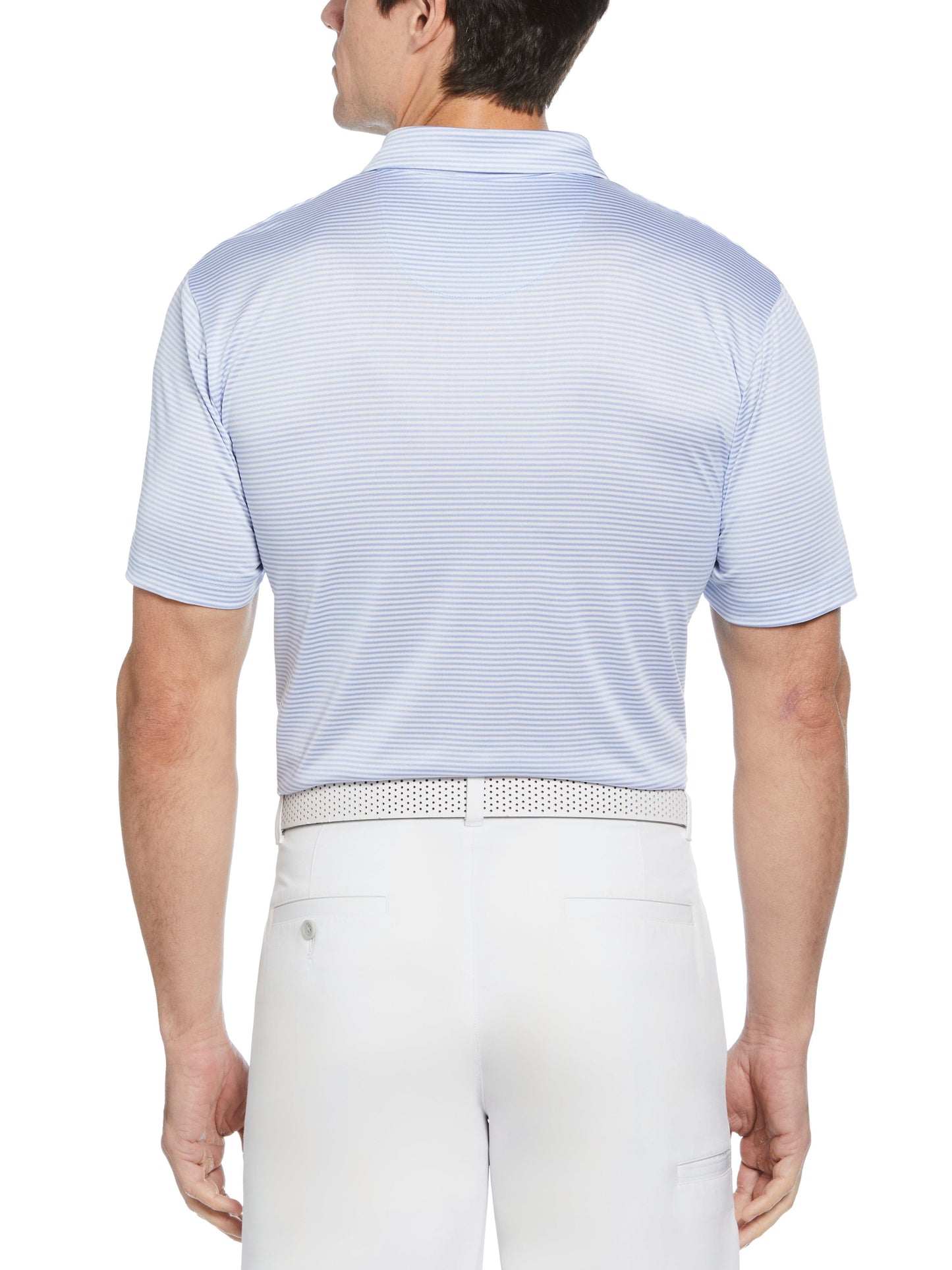 Men's Heathered Two Color Stripe Polo