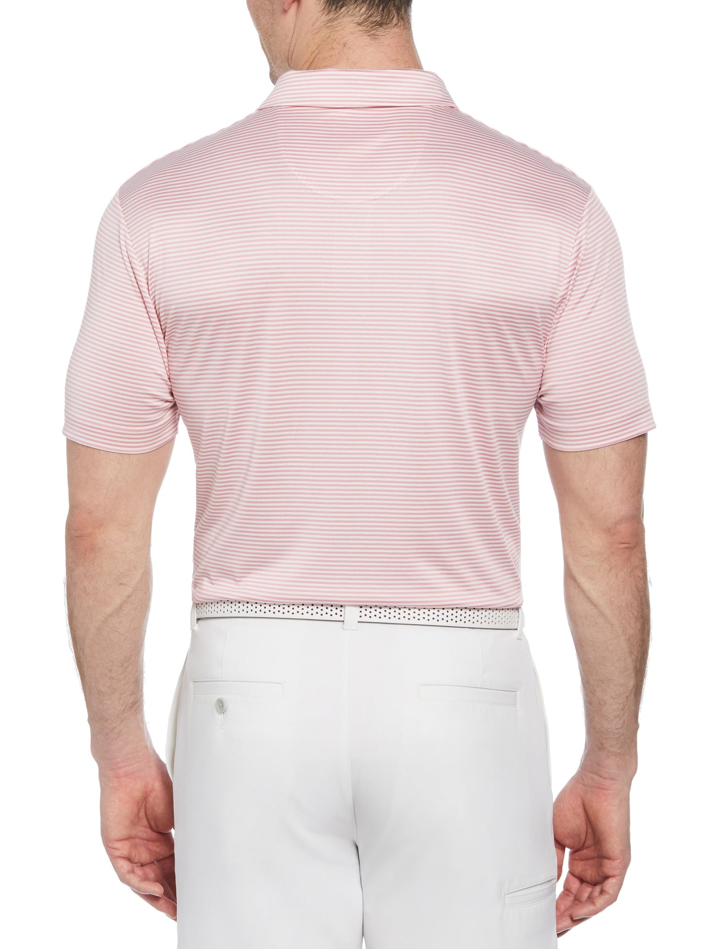Men's Heathered Two Color Stripe Polo