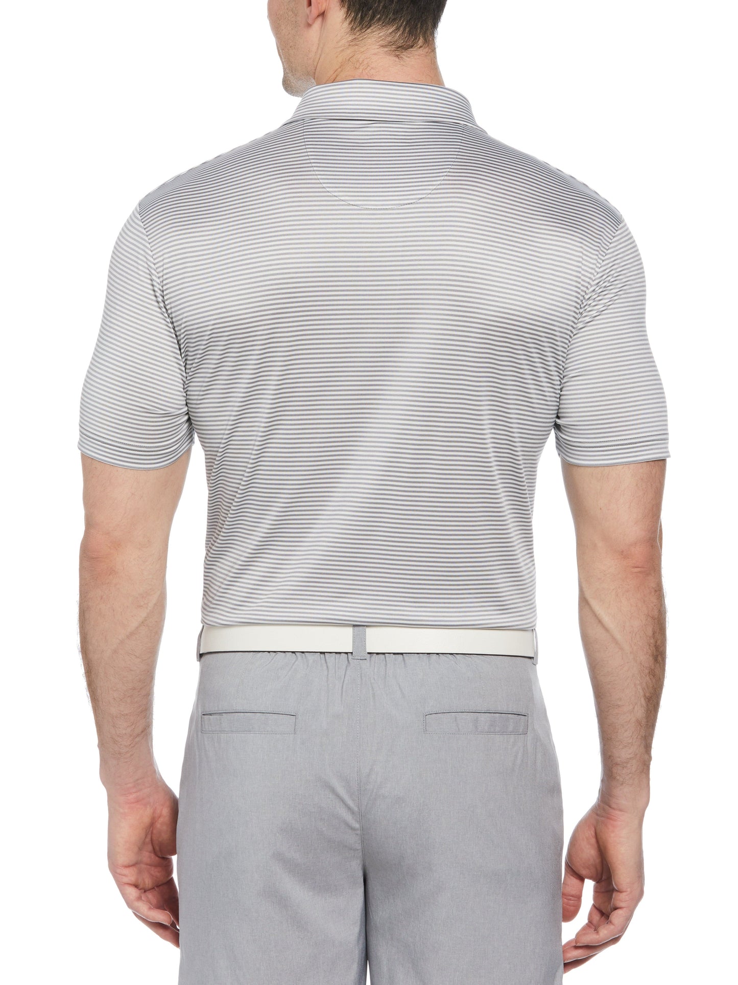 Men's Heathered Two Color Stripe Polo
