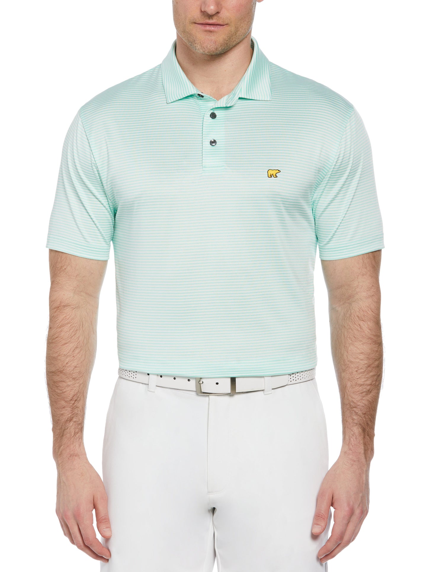 Short Sleeve 2 Color P/D Stripe Polo (Ocean Wave)